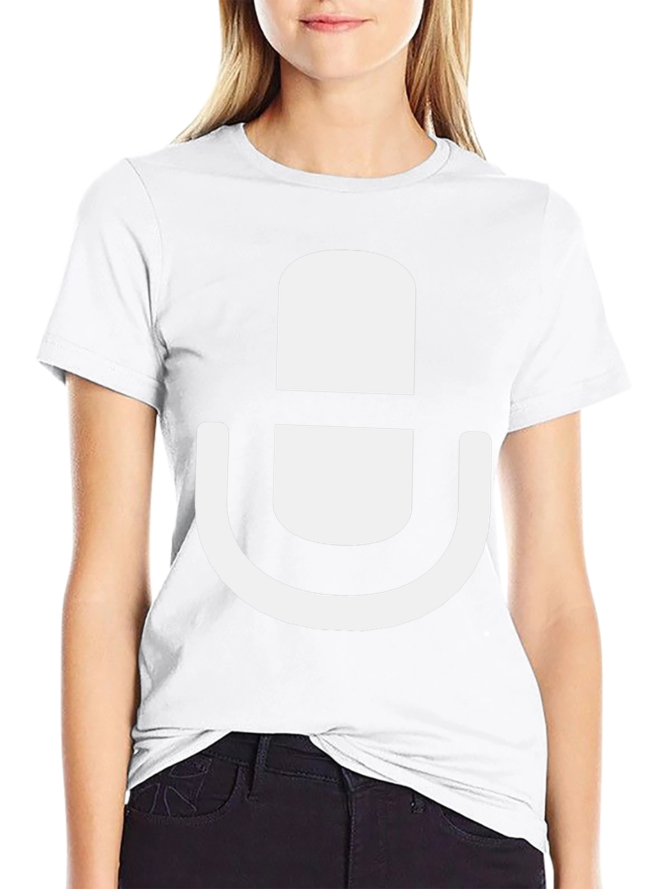 Podcast Mic Graphic Tee - Black Cotton T-Shirt