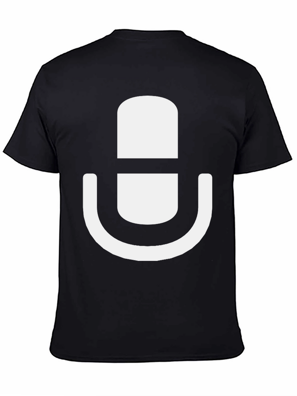 Podcast Mic Graphic Tee - Black Cotton T-Shirt