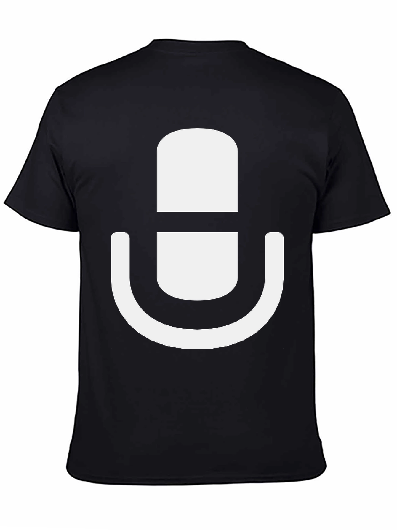 Podcast Mic Graphic Tee - Black Cotton T-Shirt
