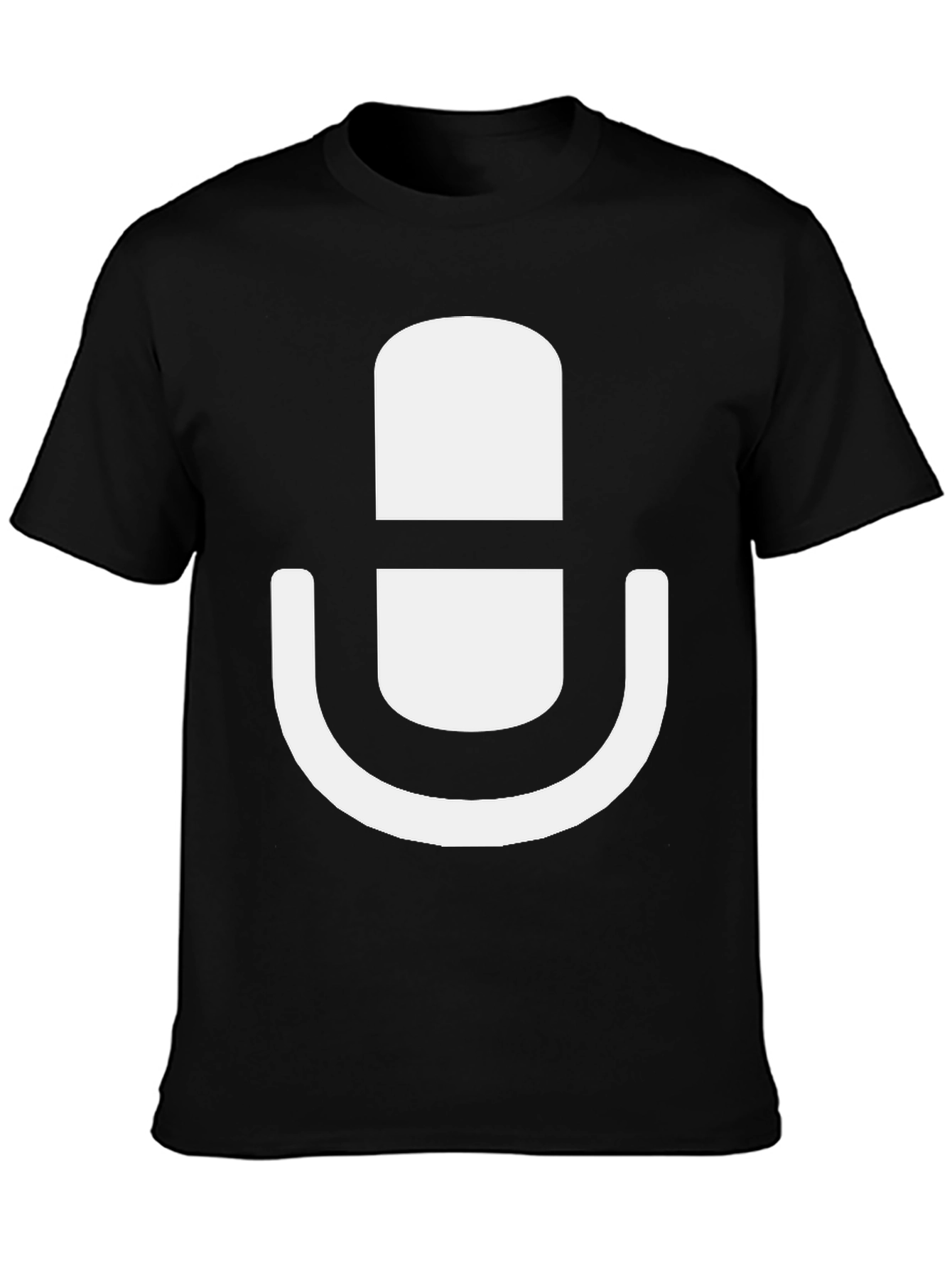 Podcast Mic Graphic Tee - Black Cotton T-Shirt