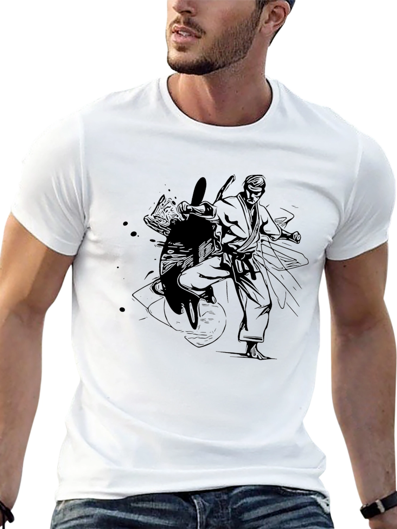 Martial Arts Graphic T-Shirt - Black Karate Tee
