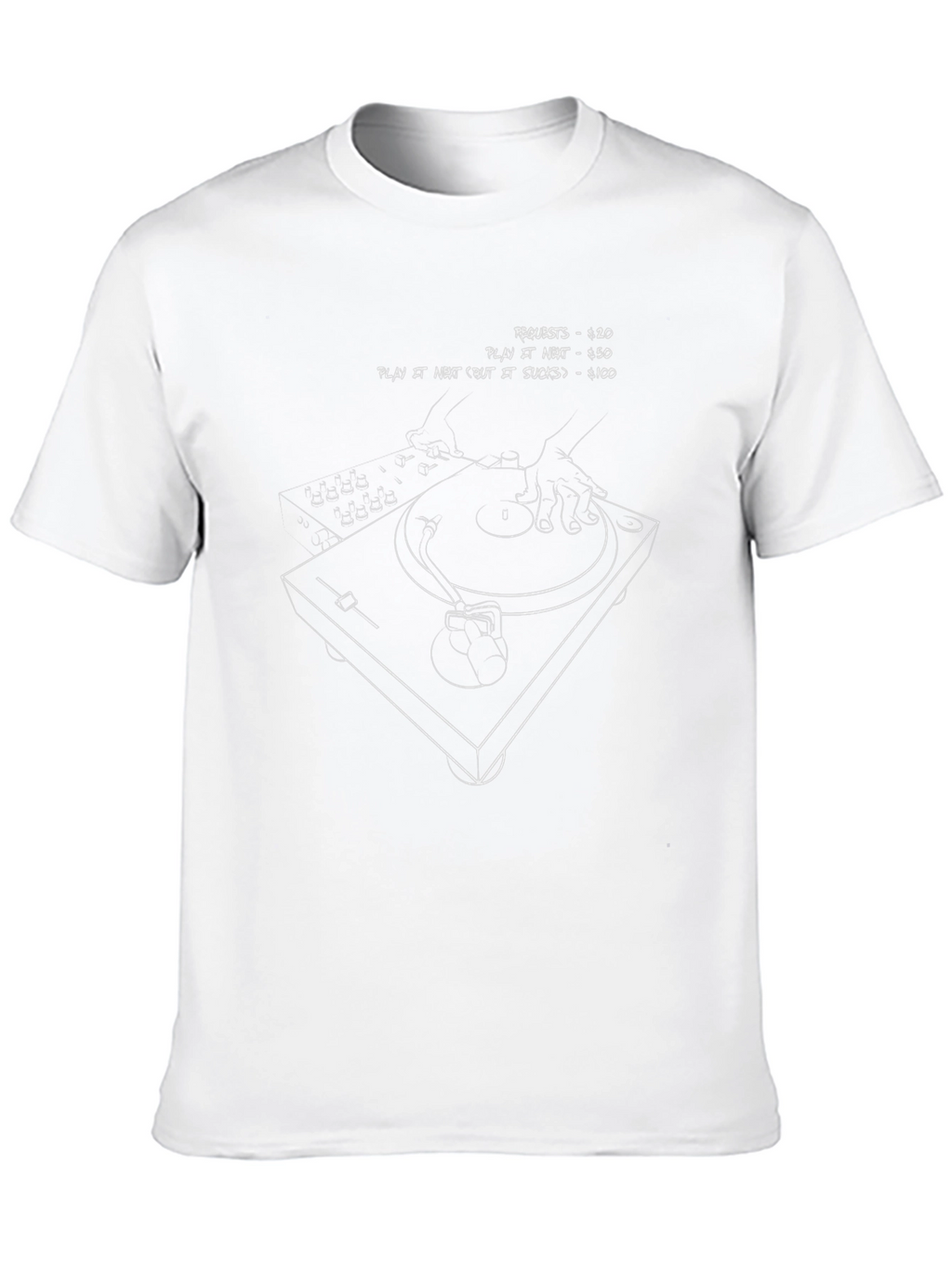 DJ Turntable T-Shirt: Music Request Menu Tee