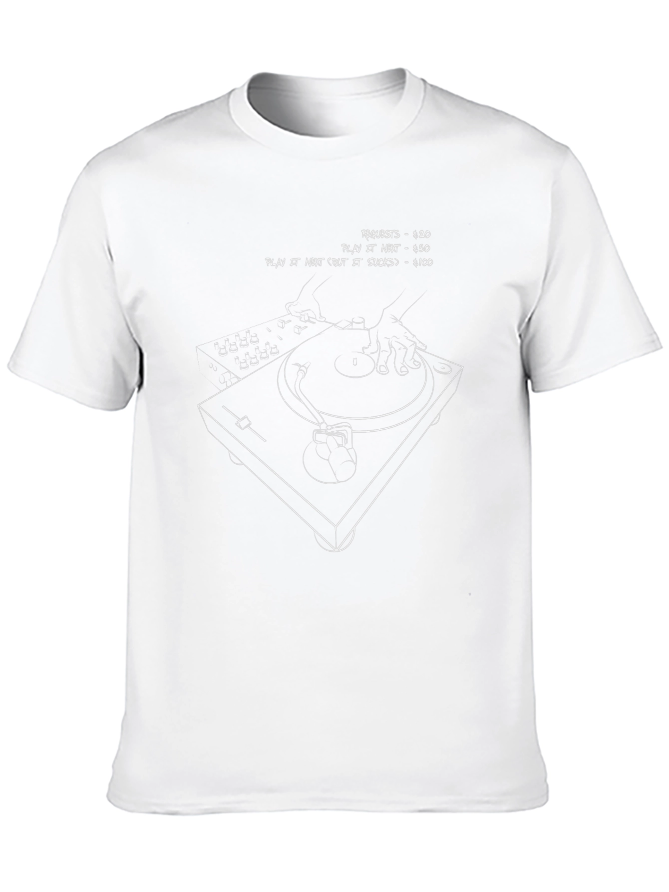 DJ Turntable T-Shirt: Music Request Menu Tee