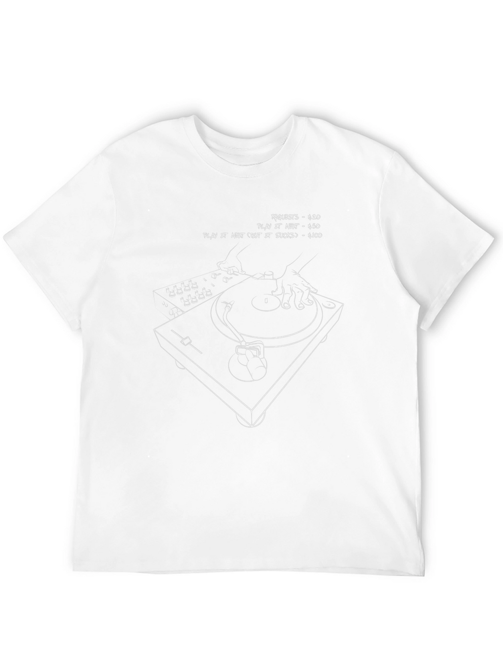 DJ Turntable T-Shirt: Music Request Menu Tee