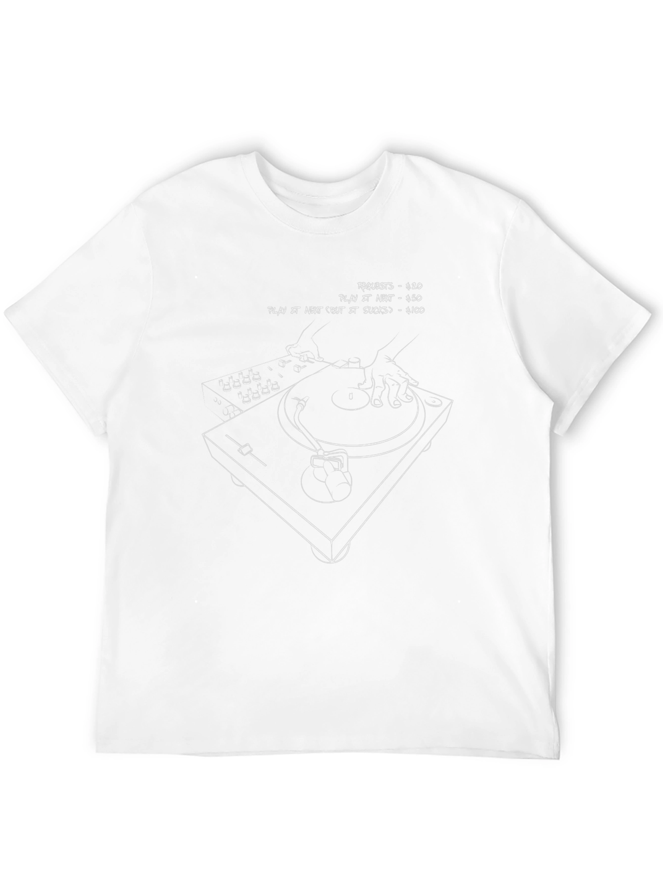 DJ Turntable T-Shirt: Music Request Menu Tee