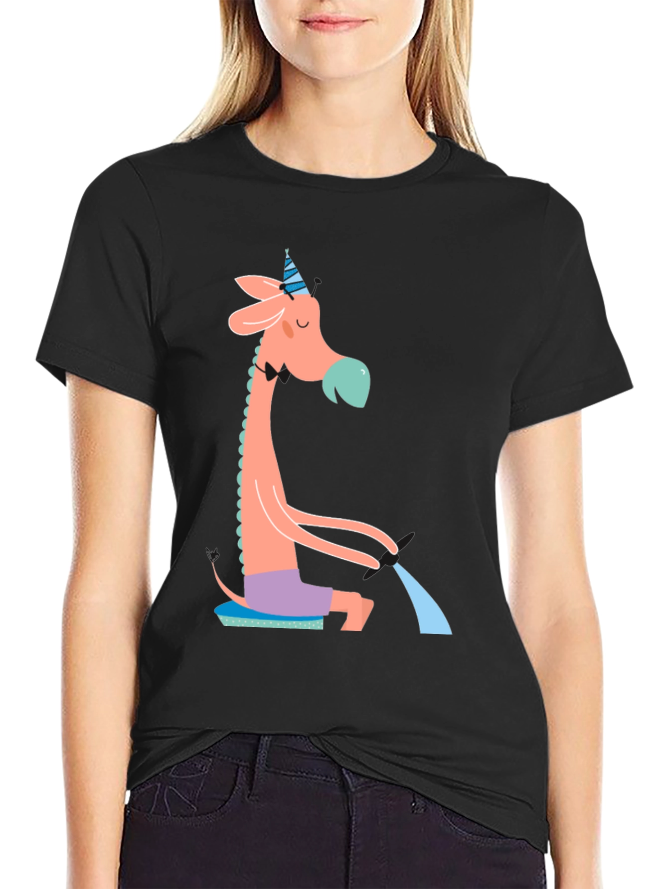 Whimsical Giraffe T-Shirt - Quirky Novelty Tee