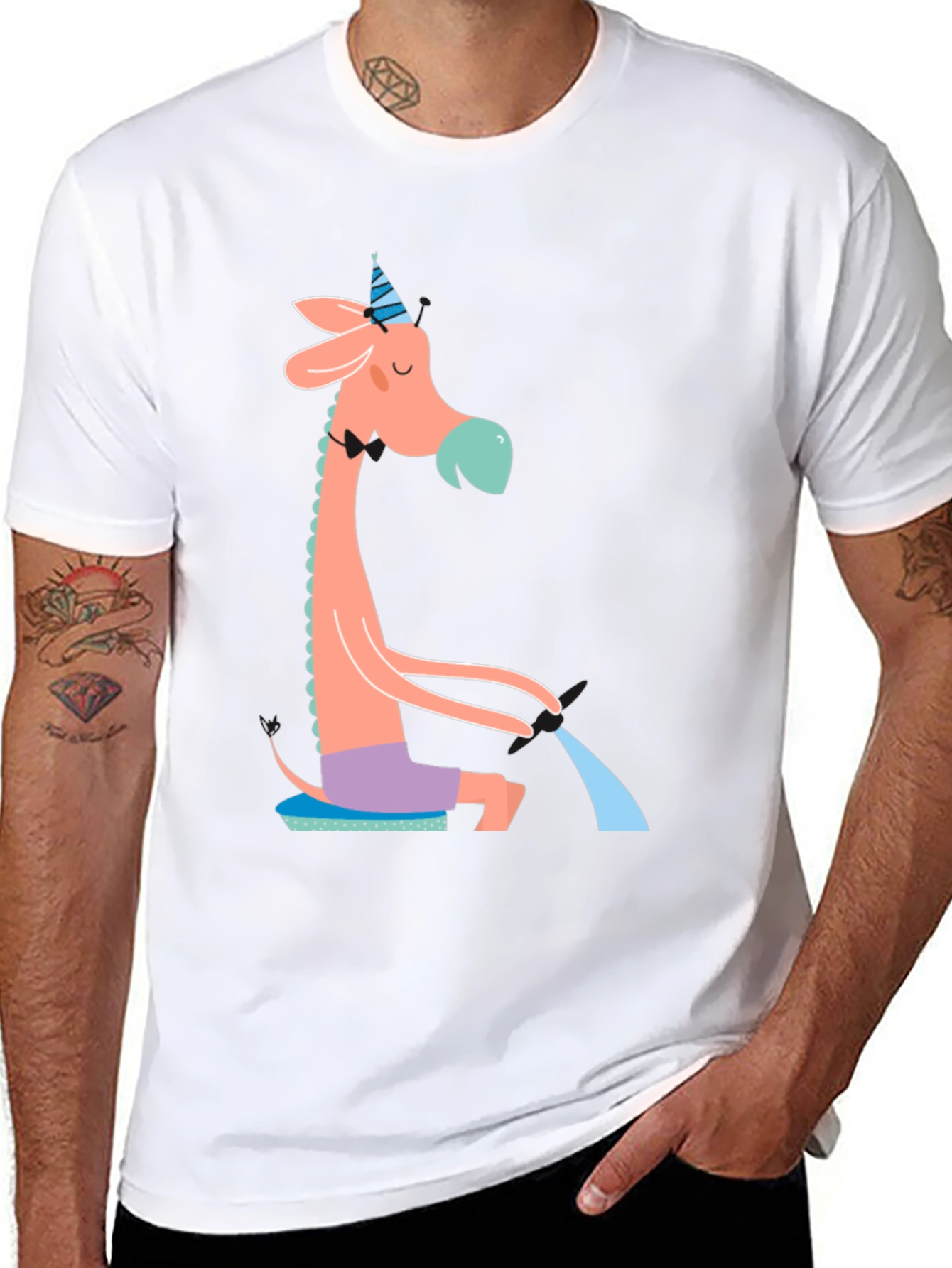 Whimsical Giraffe T-Shirt - Quirky Novelty Tee