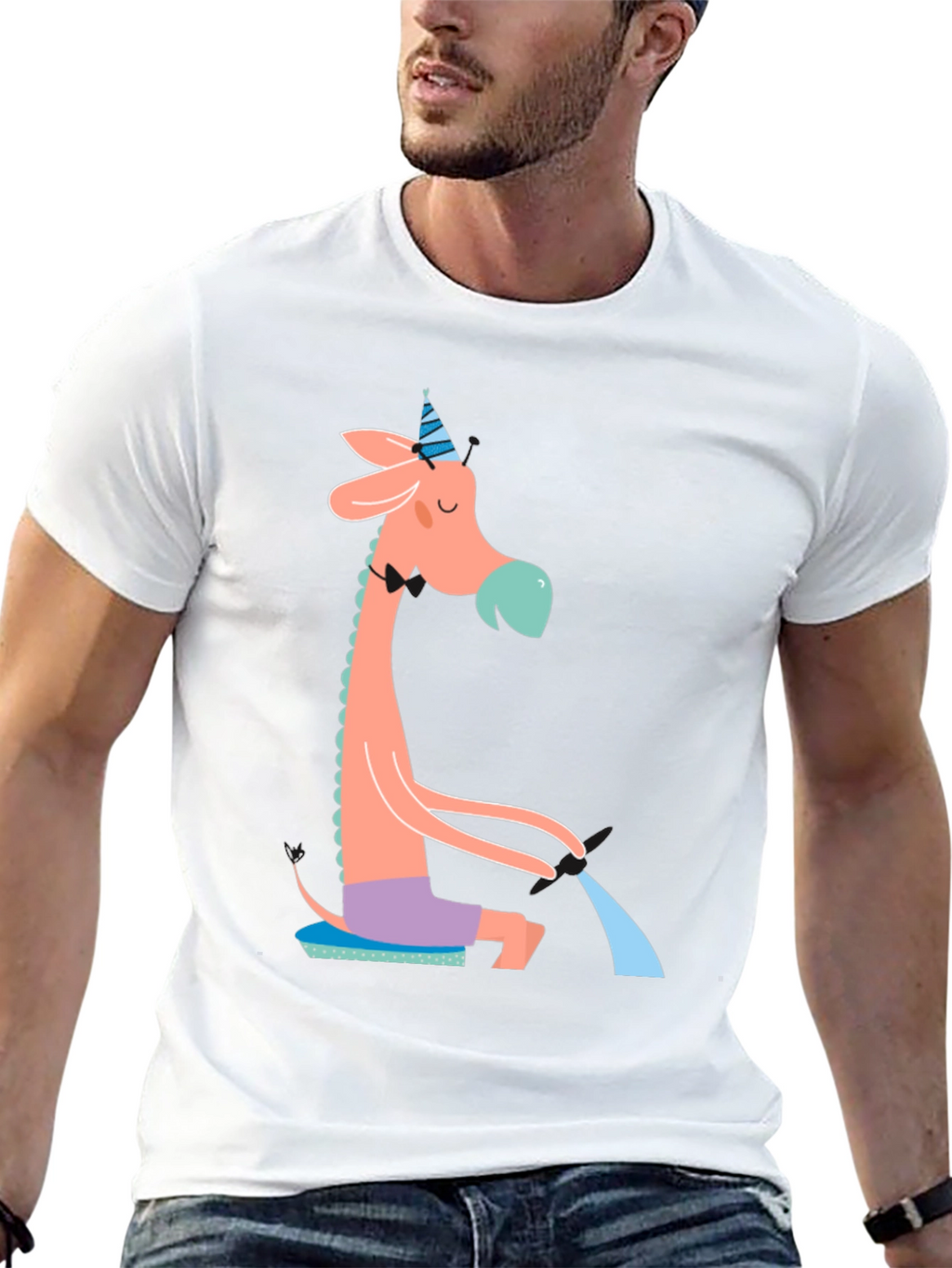 Whimsical Giraffe T-Shirt - Quirky Novelty Tee