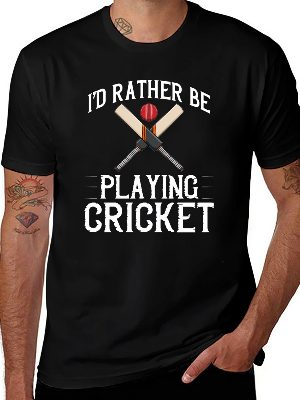 Cricket Player Graphic T-Shirt