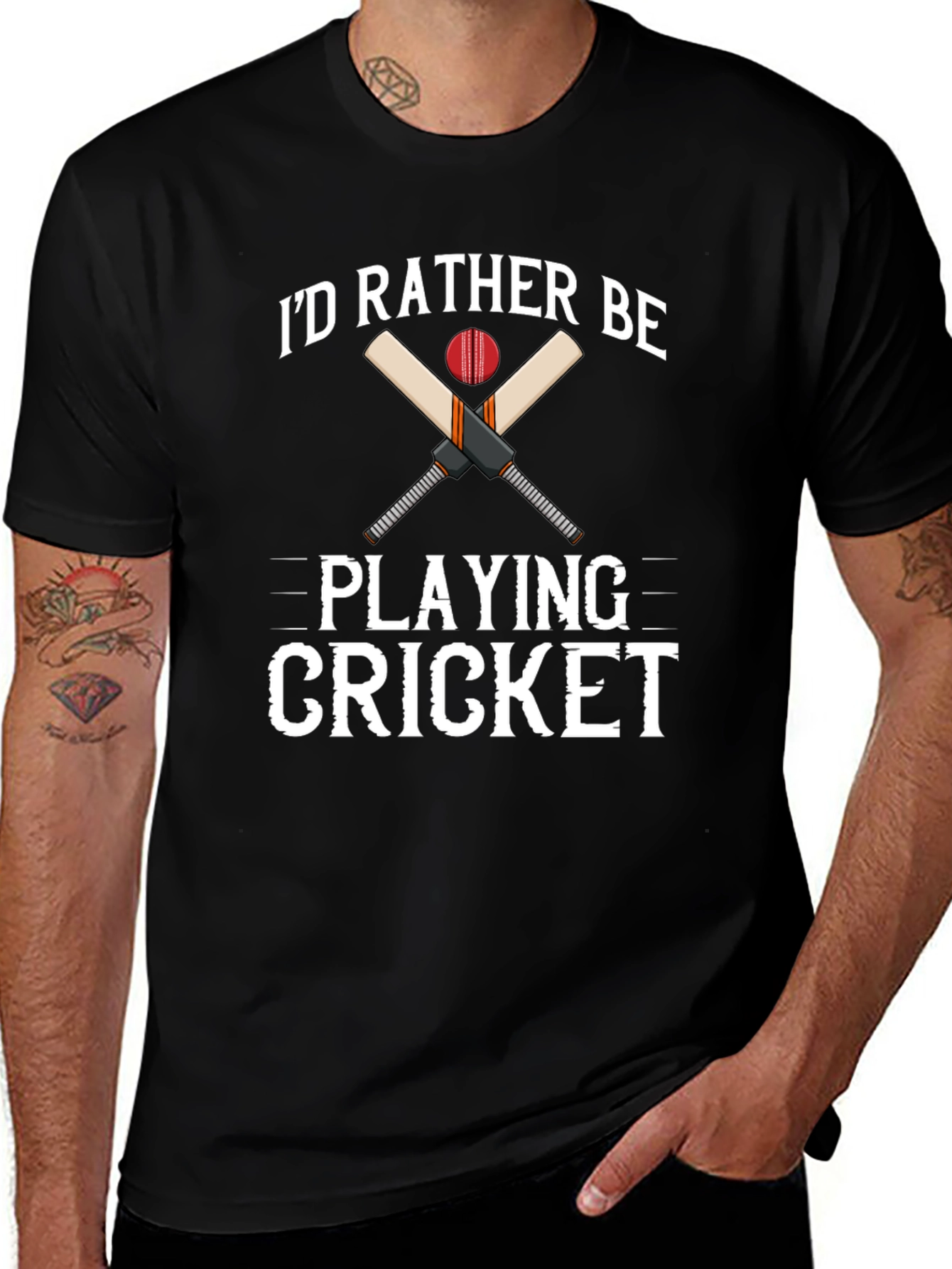 Cricket Player Graphic T-Shirt