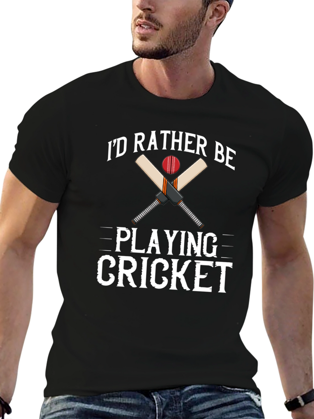 Cricket Player Graphic T-Shirt