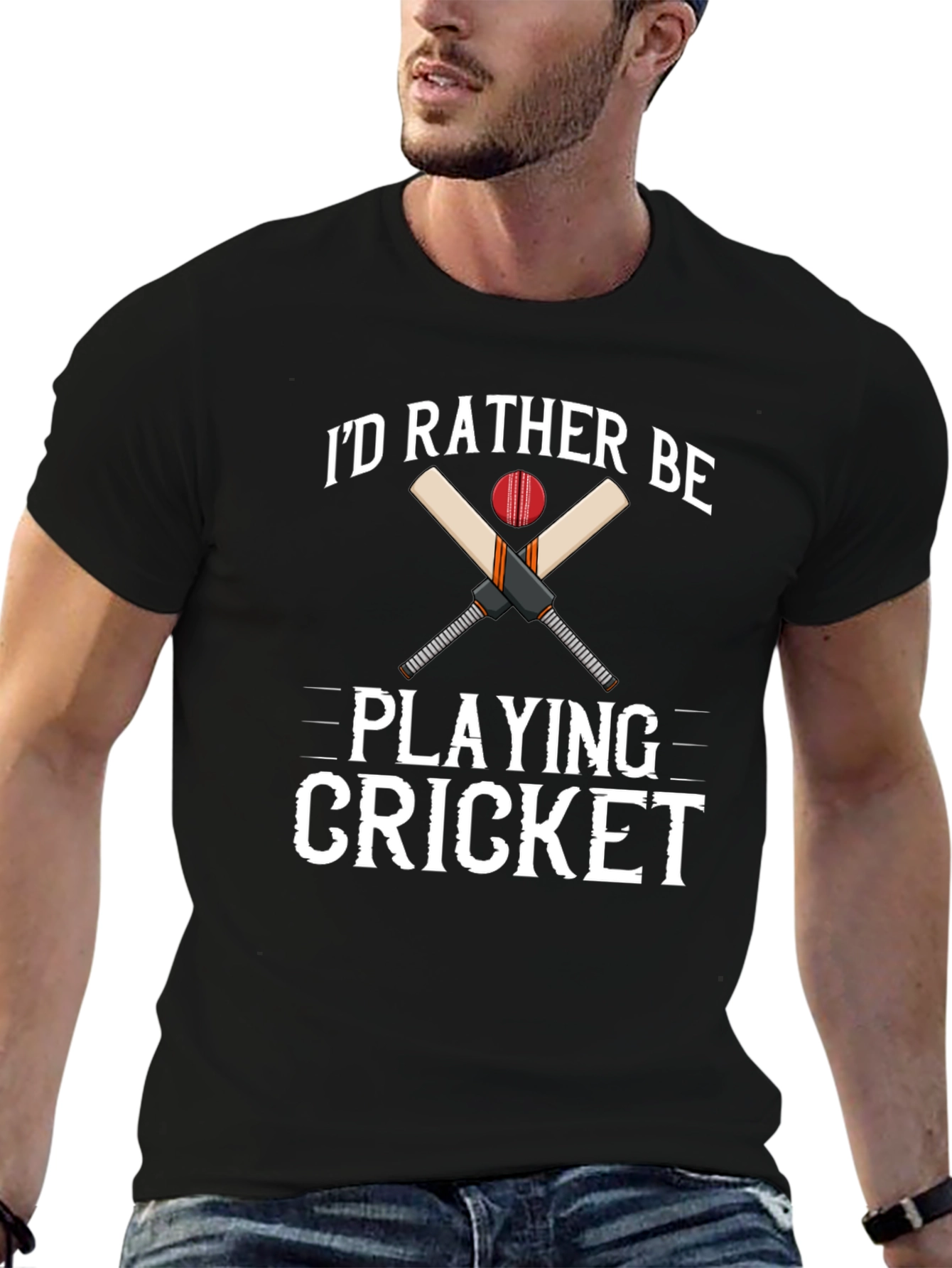 Cricket Player Graphic T-Shirt