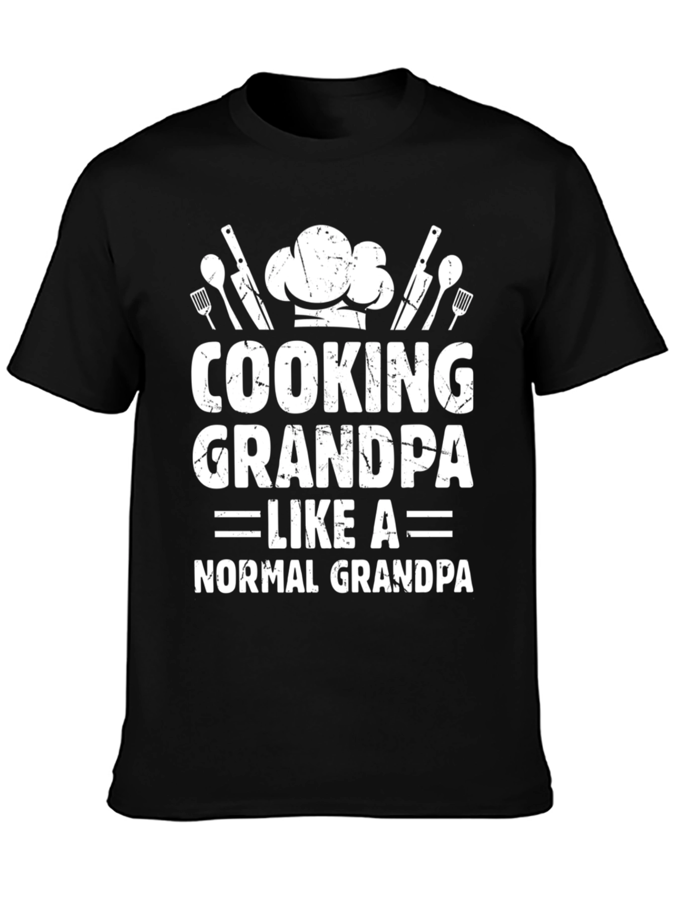 Cooking Grandpa Graphic T-Shirt - Black