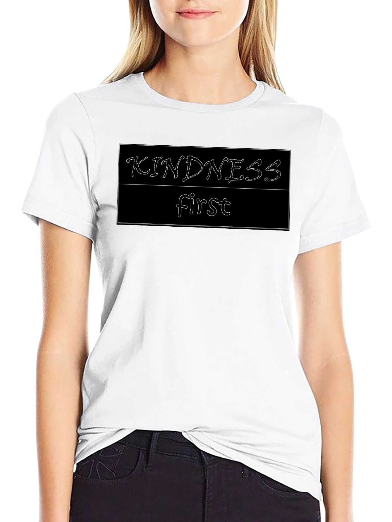 Kindness First Graphic Tee - Black Casual Shirt