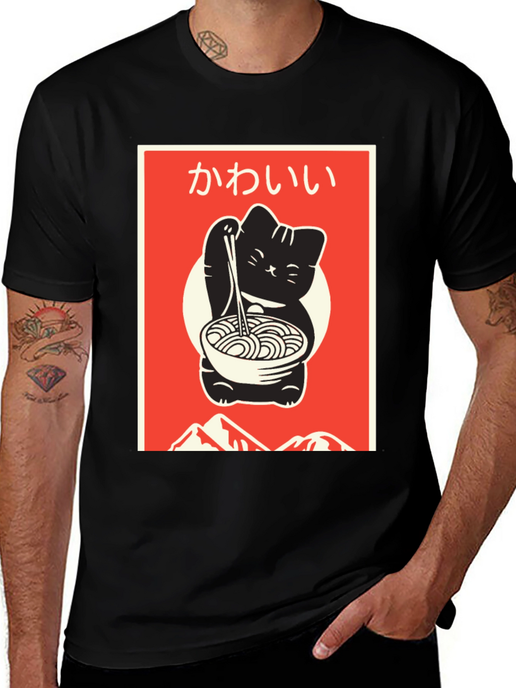 Kawaii Ramen Cat T-Shirt - Stylish Anime Inspired Design