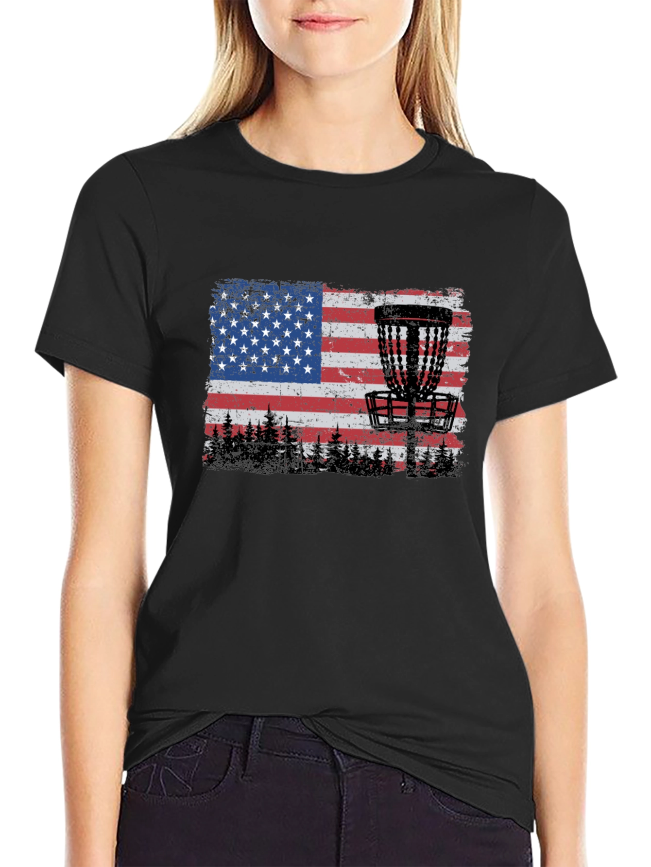 American Flag Disc Golf T-Shirt