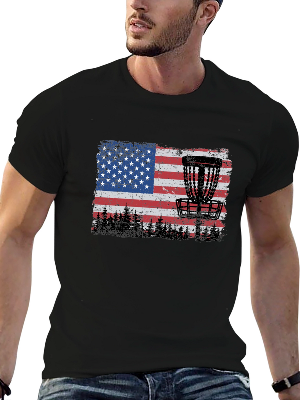 American Flag Disc Golf T-Shirt