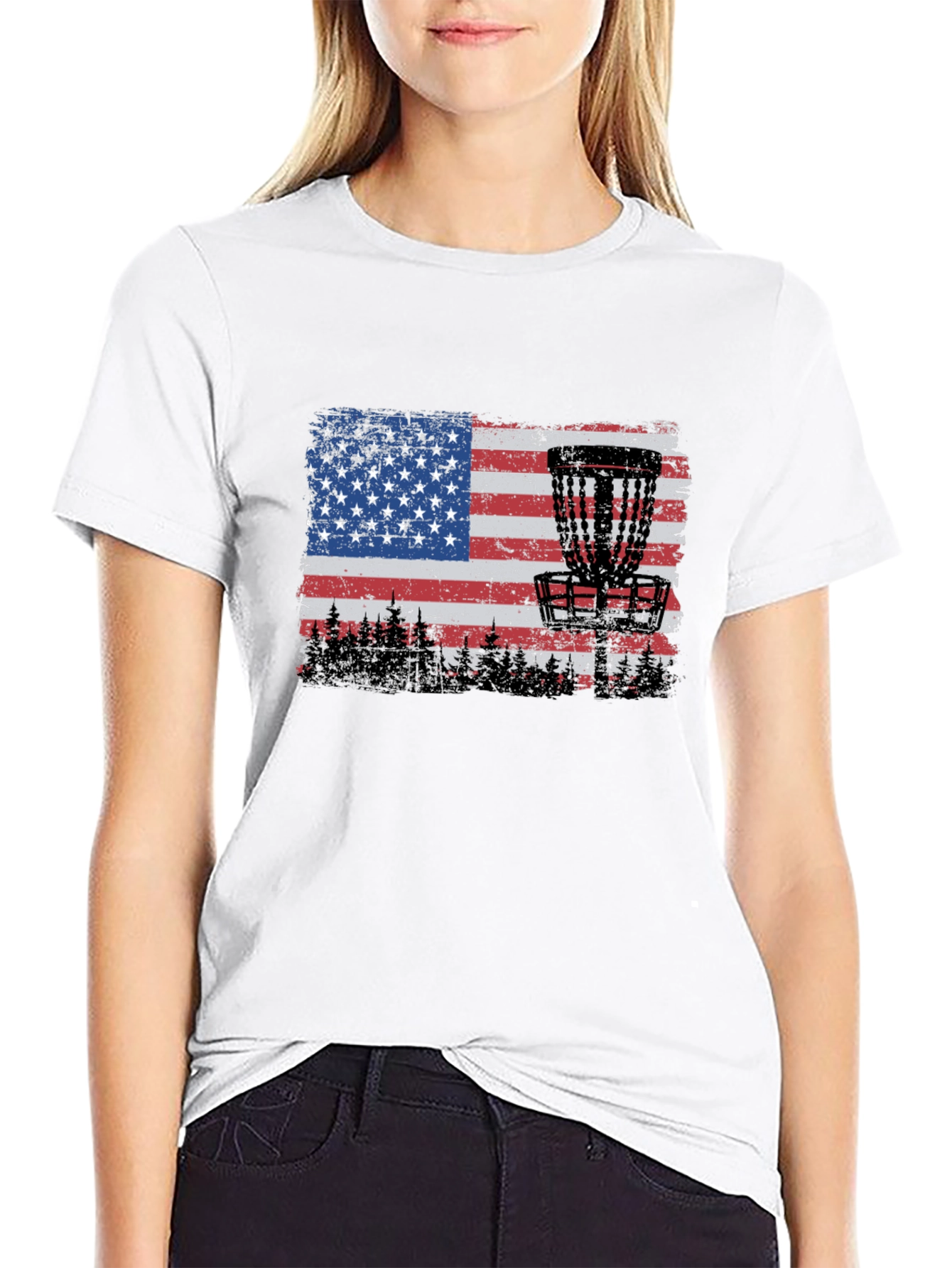 American Flag Disc Golf T-Shirt