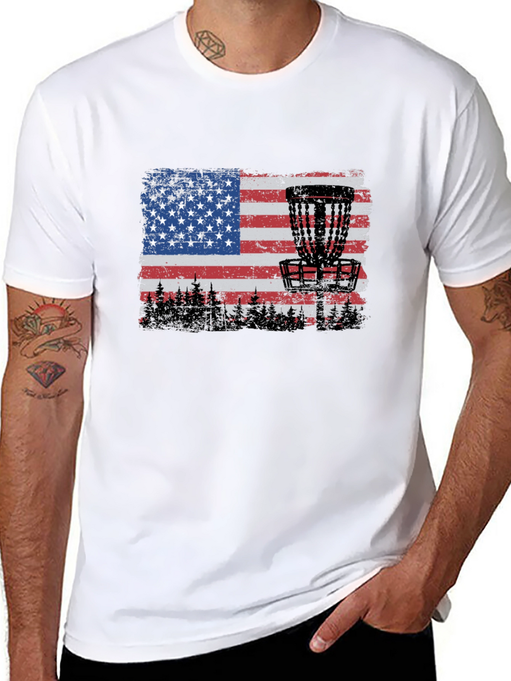 American Flag Disc Golf T-Shirt