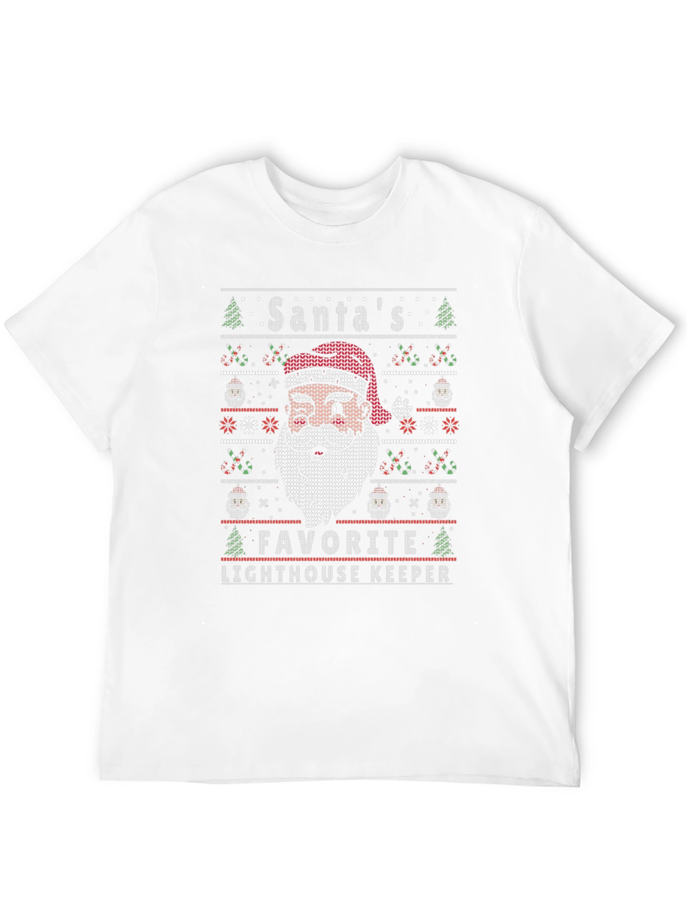 Santas Favorite Lighthouse Keeper Ugly Christmas T-Shirt