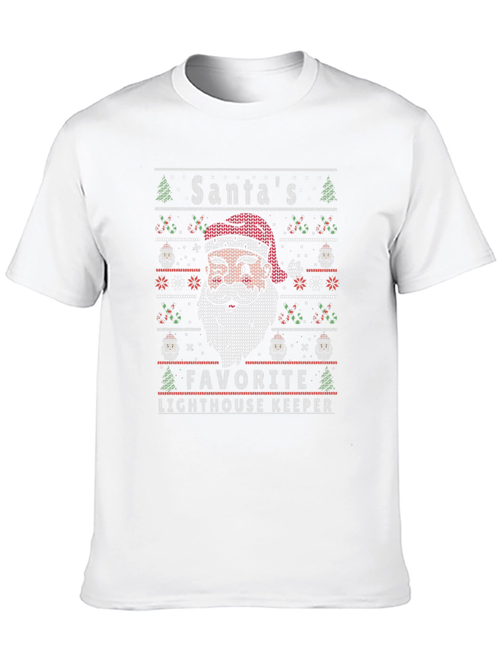 Santas Favorite Lighthouse Keeper Ugly Christmas T-Shirt