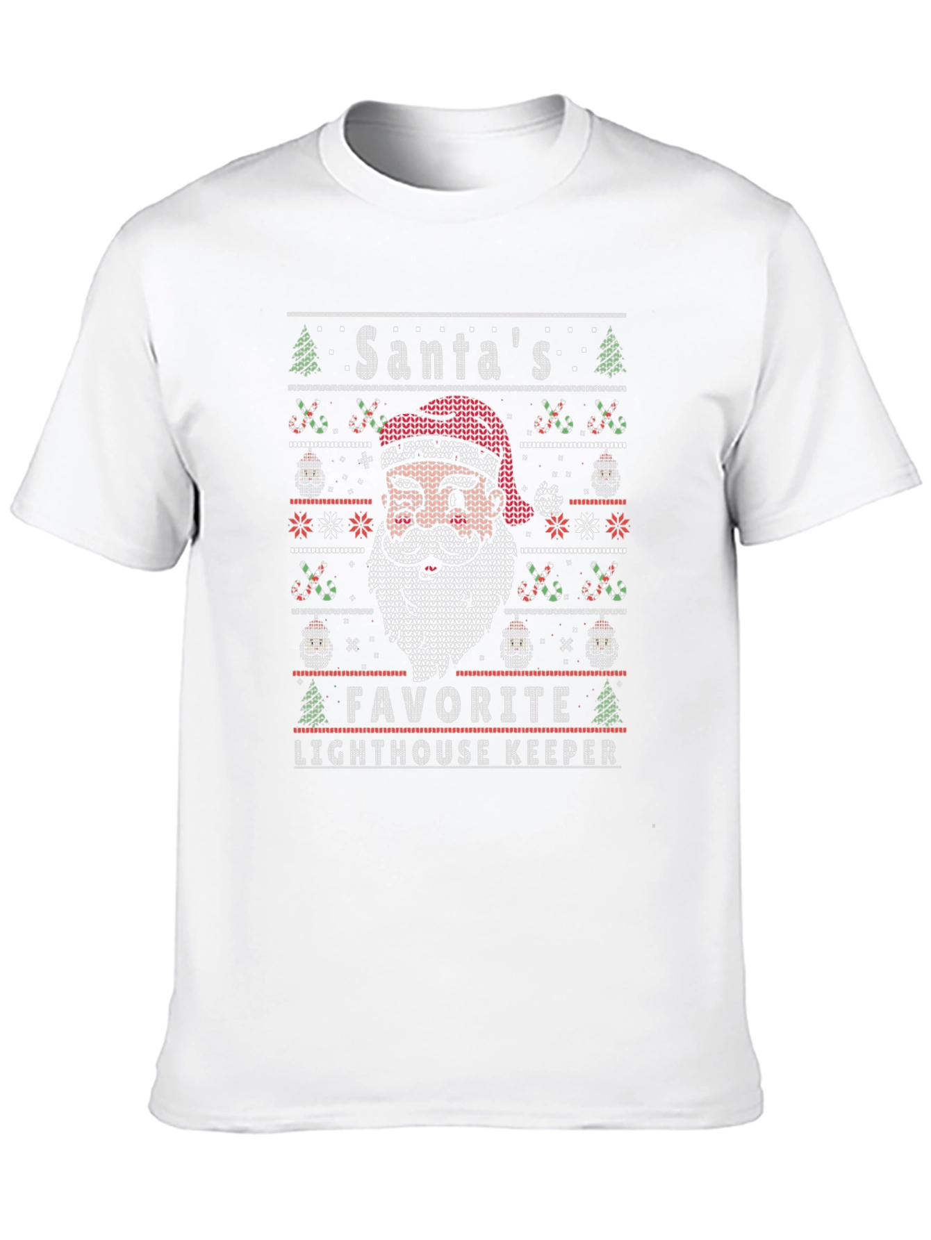 Santas Favorite Lighthouse Keeper Ugly Christmas T-Shirt