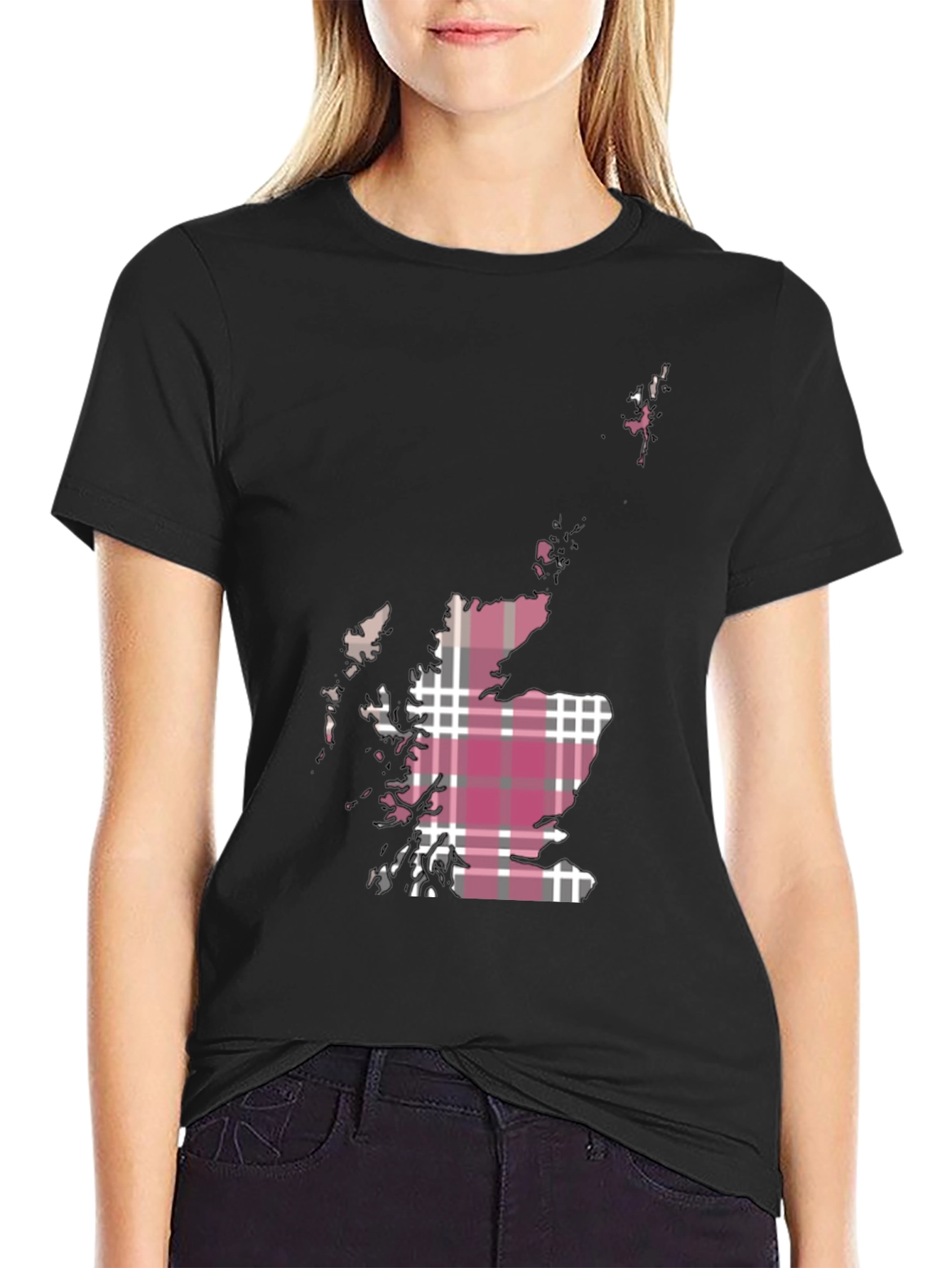 Scotland Map Tartan T-Shirt