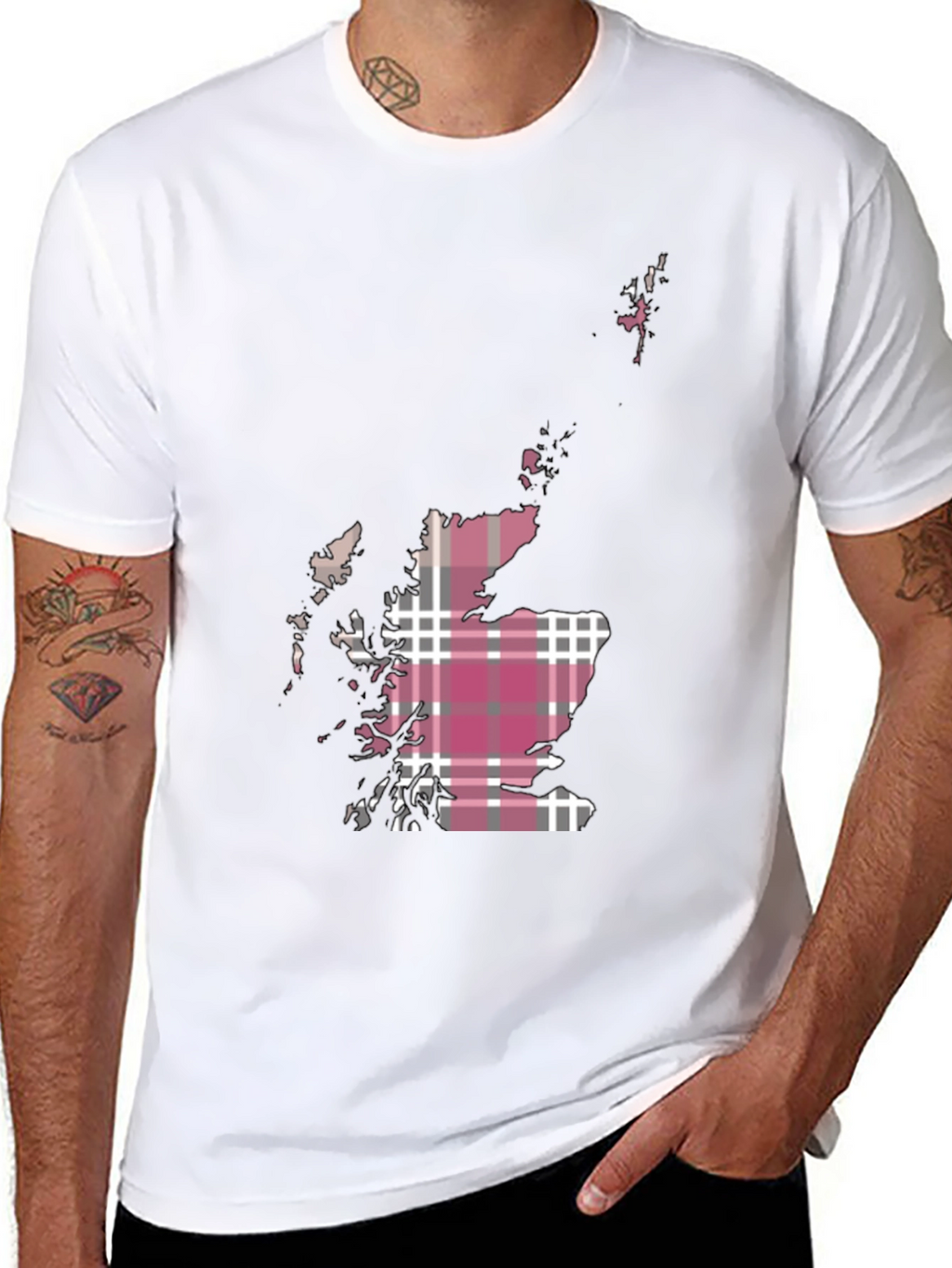 Scotland Map Tartan T-Shirt
