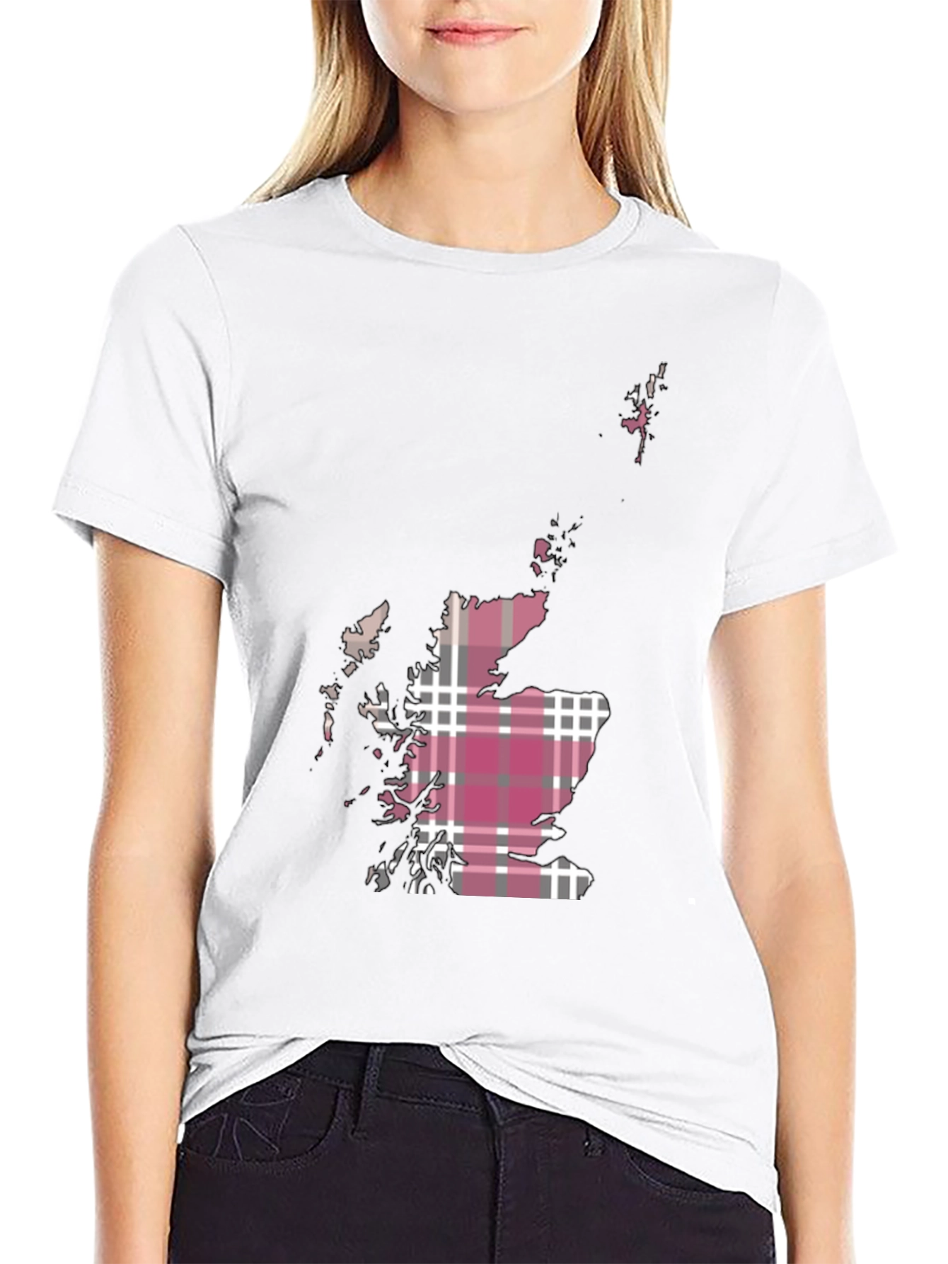 Scotland Map Tartan T-Shirt
