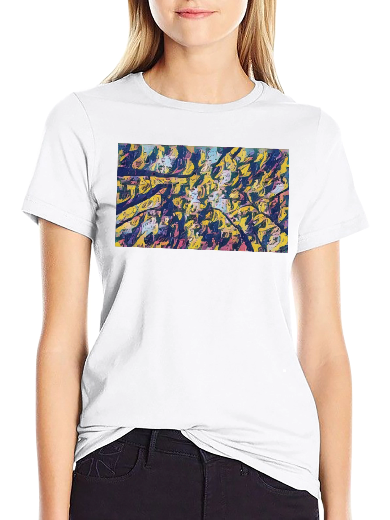 Abstract Art Tee - Modern Black Cotton T-Shirt