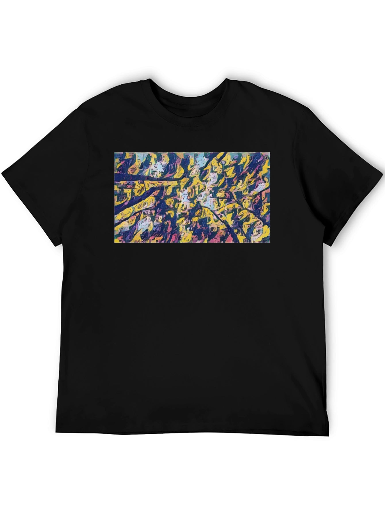 Abstract Art Tee - Modern Black Cotton T-Shirt