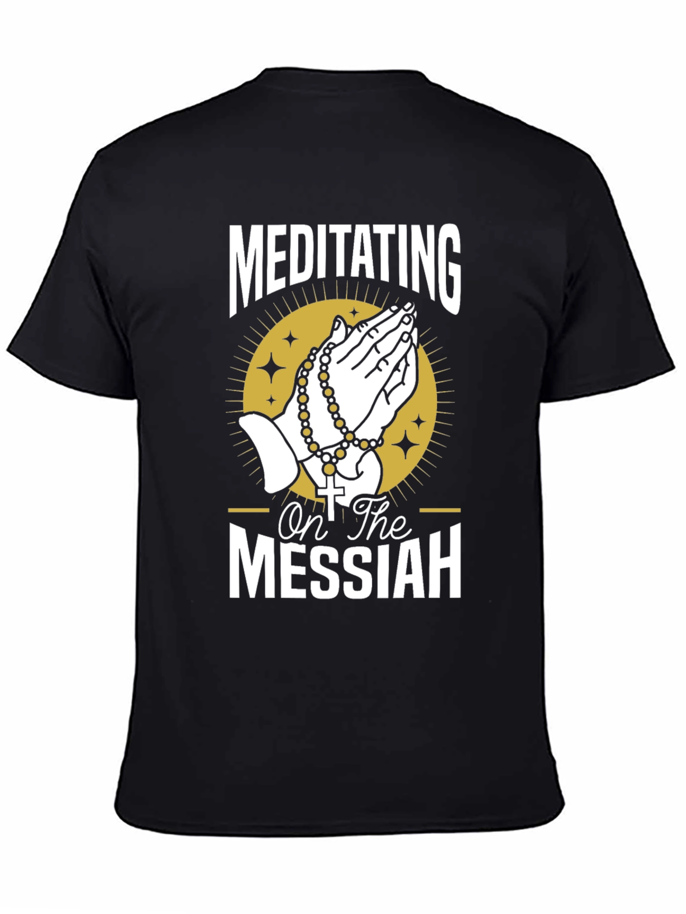 Meditating on the Messiah Black Graphic T-Shirt