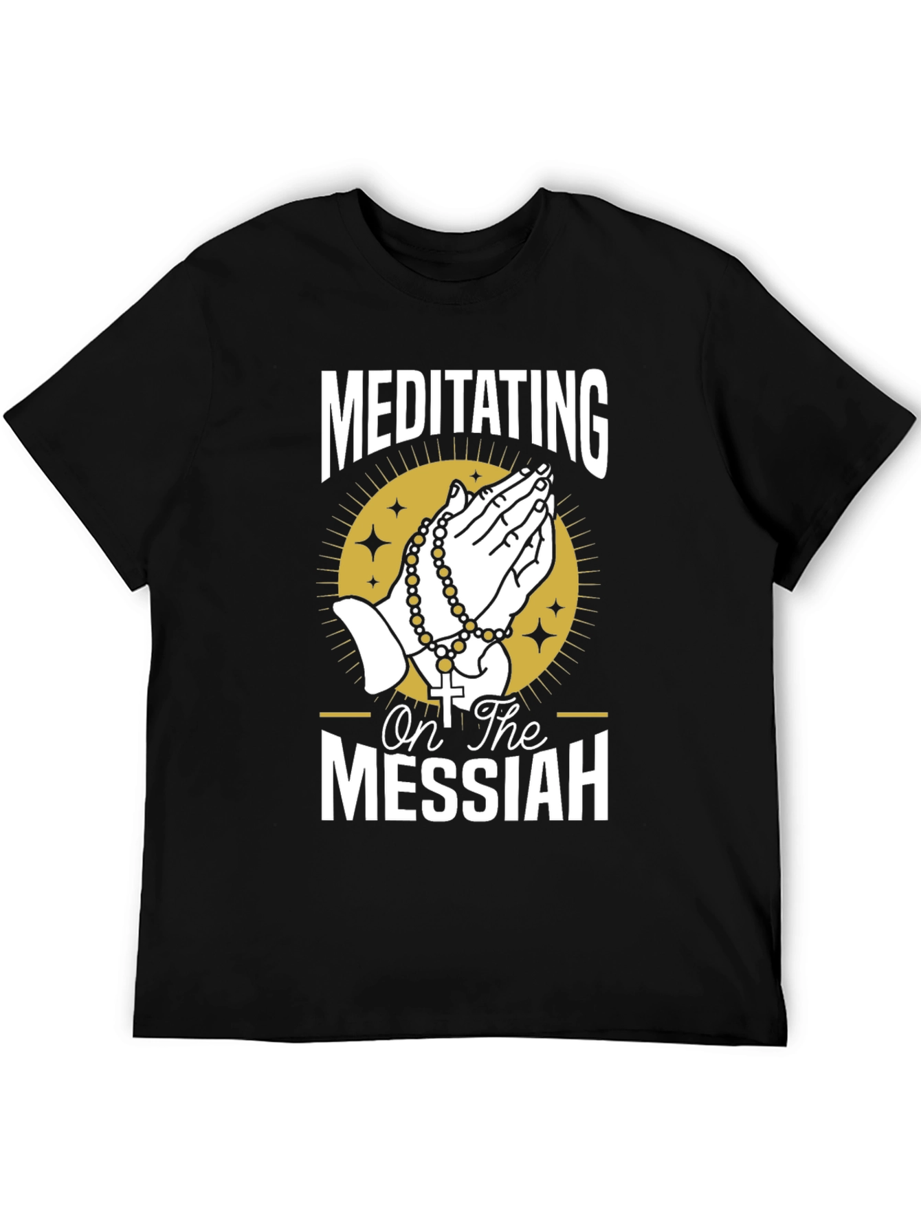 Meditating on the Messiah Black Graphic T-Shirt
