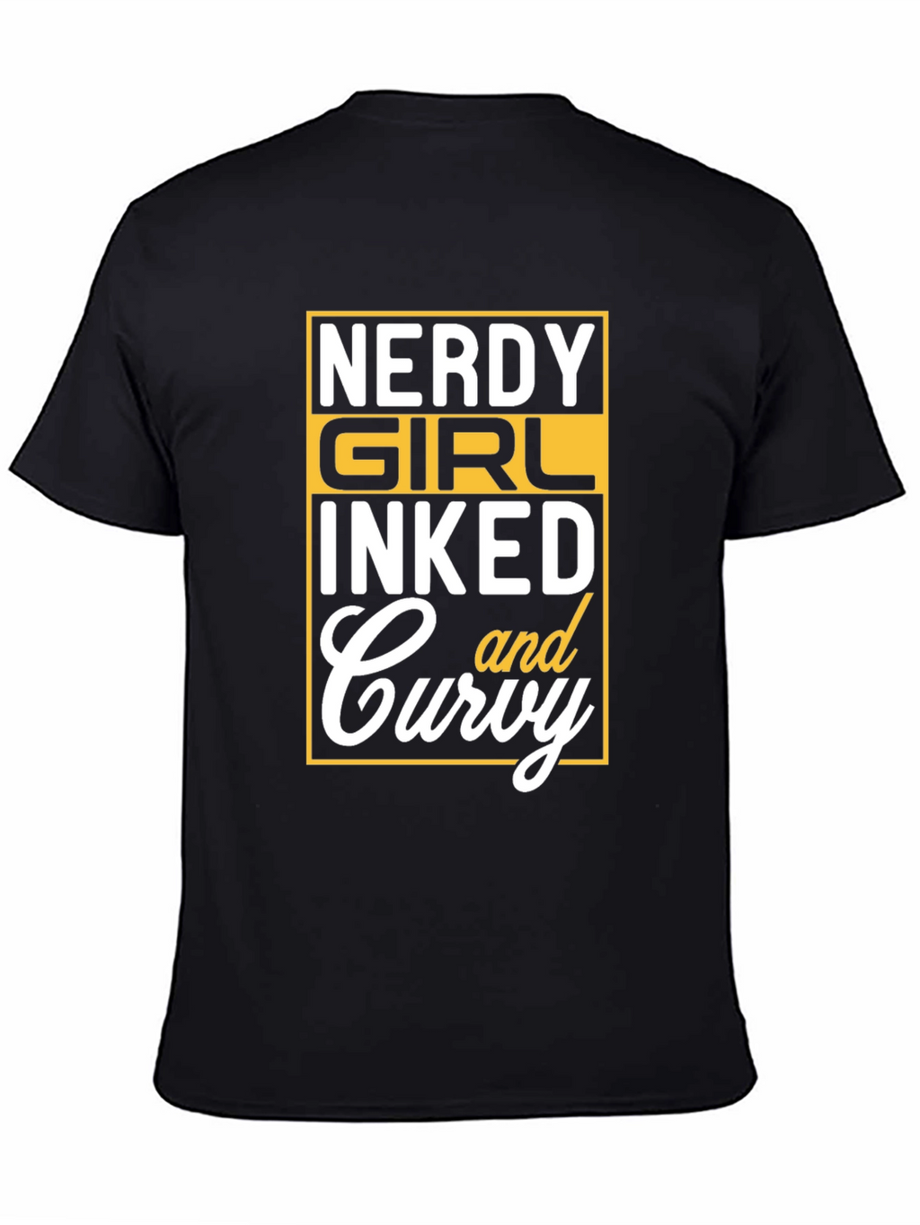 Nerdy Girl Inked and Curvy Graphic Tee - Black