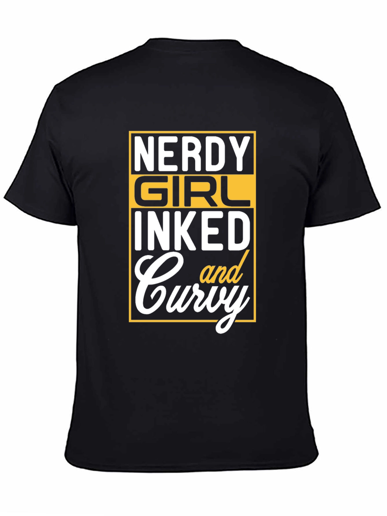 Nerdy Girl Inked and Curvy Graphic Tee - Black