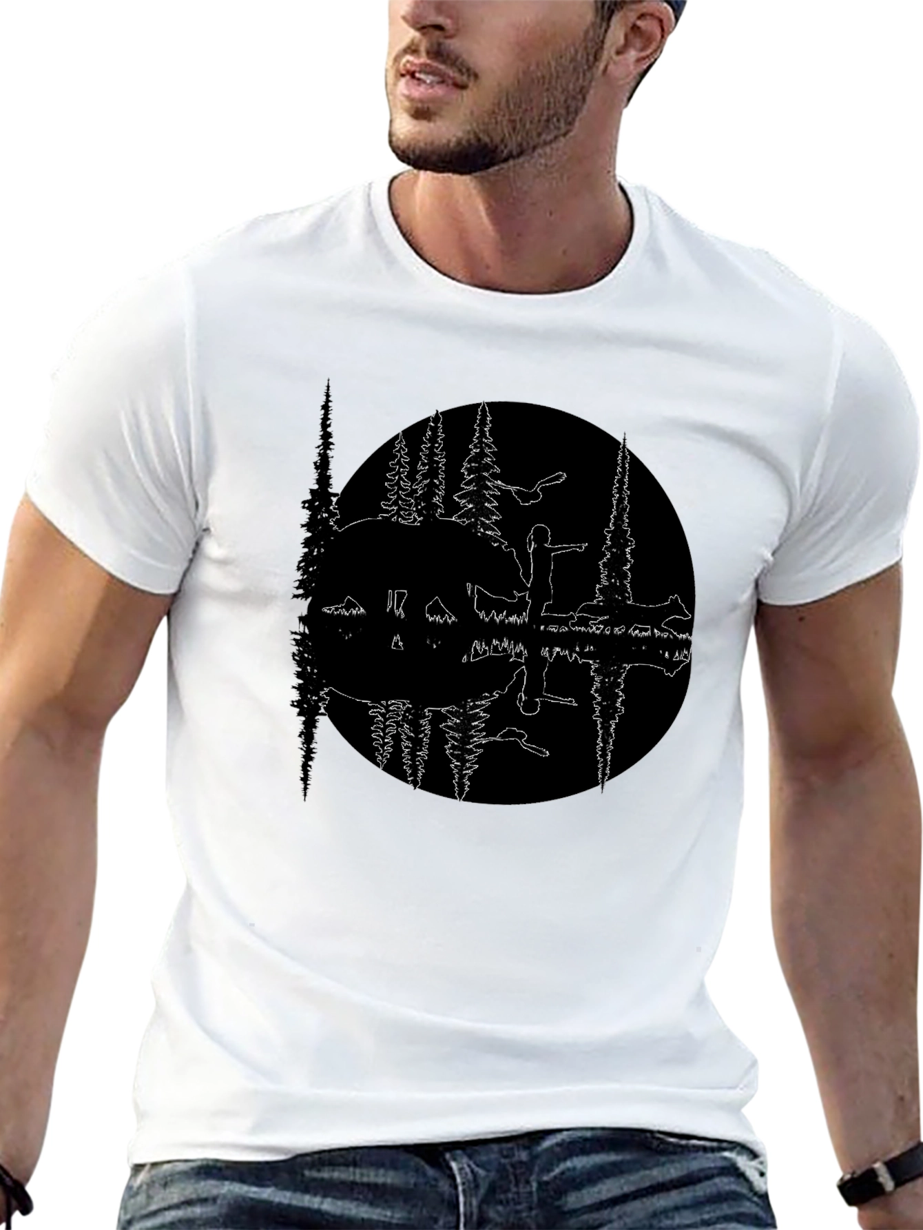 Nature Reflection Black T-Shirt