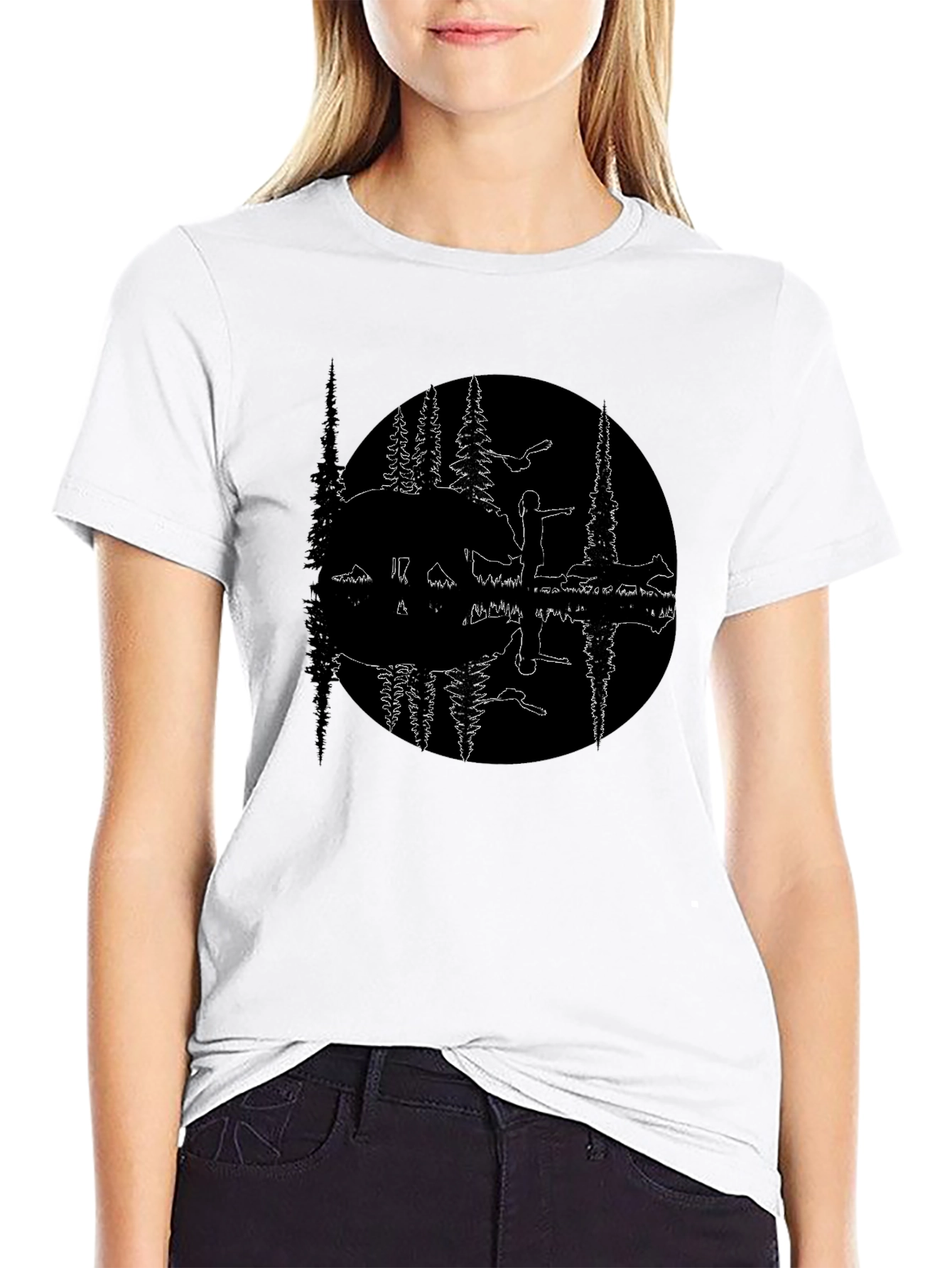 Nature Reflection Black T-Shirt