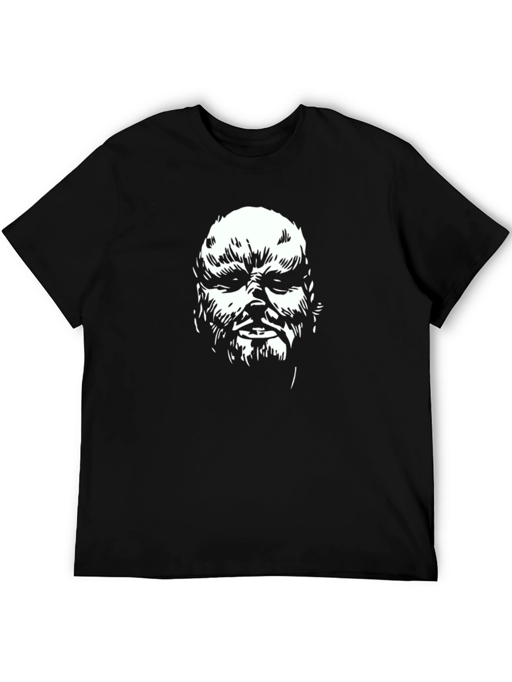 Black Graphic Tee - Grotesque Face Design