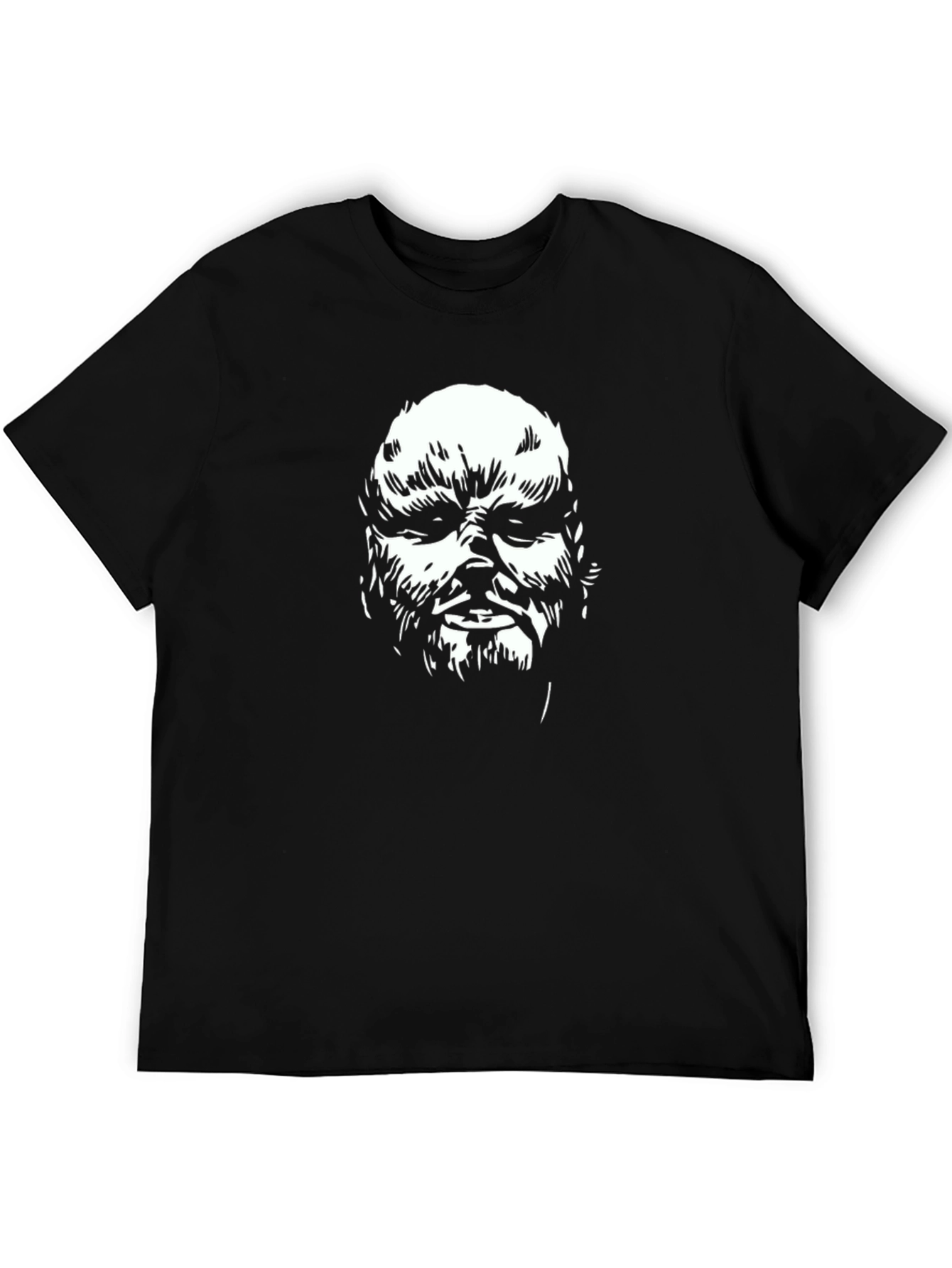 Black Graphic Tee - Grotesque Face Design
