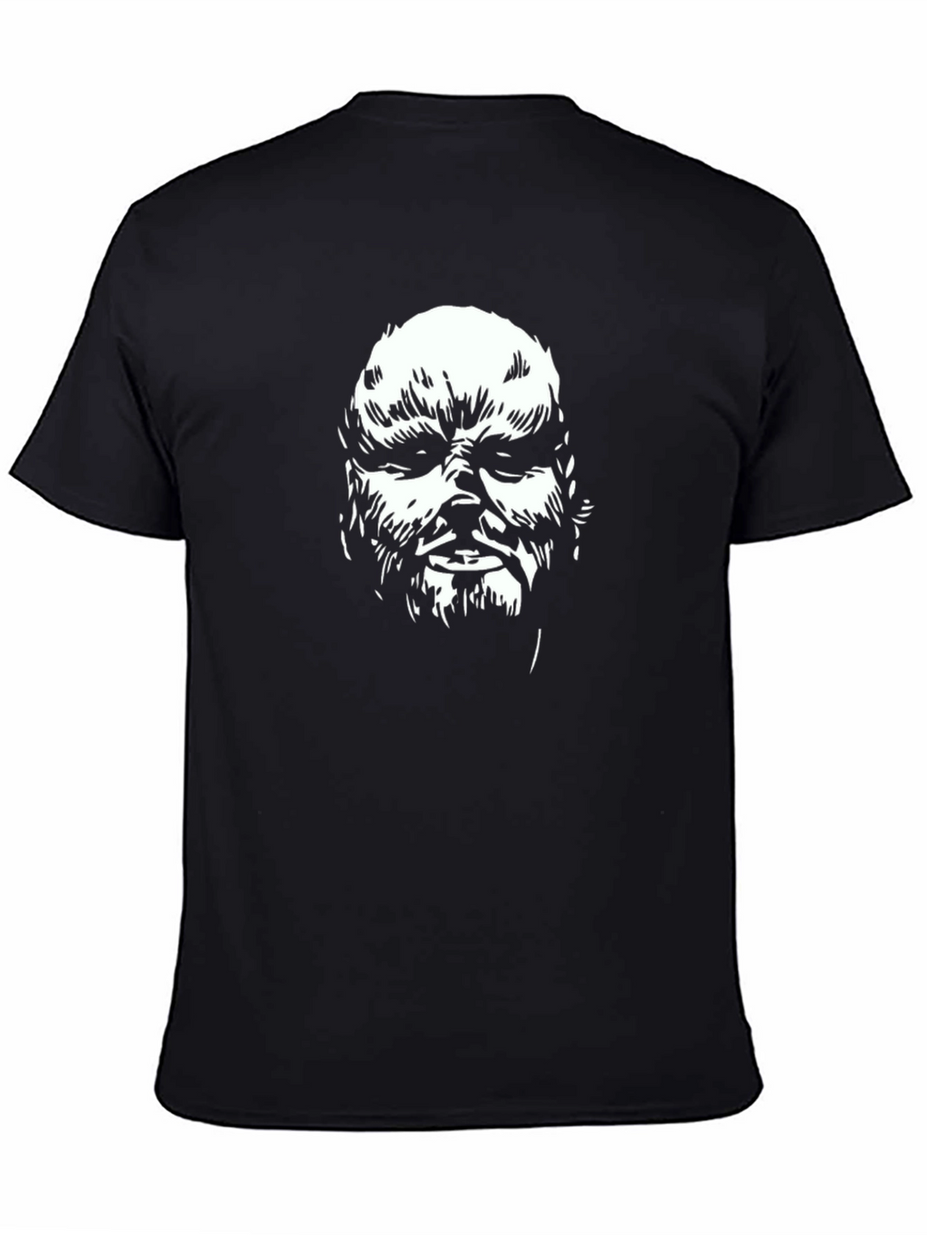 Black Graphic Tee - Grotesque Face Design