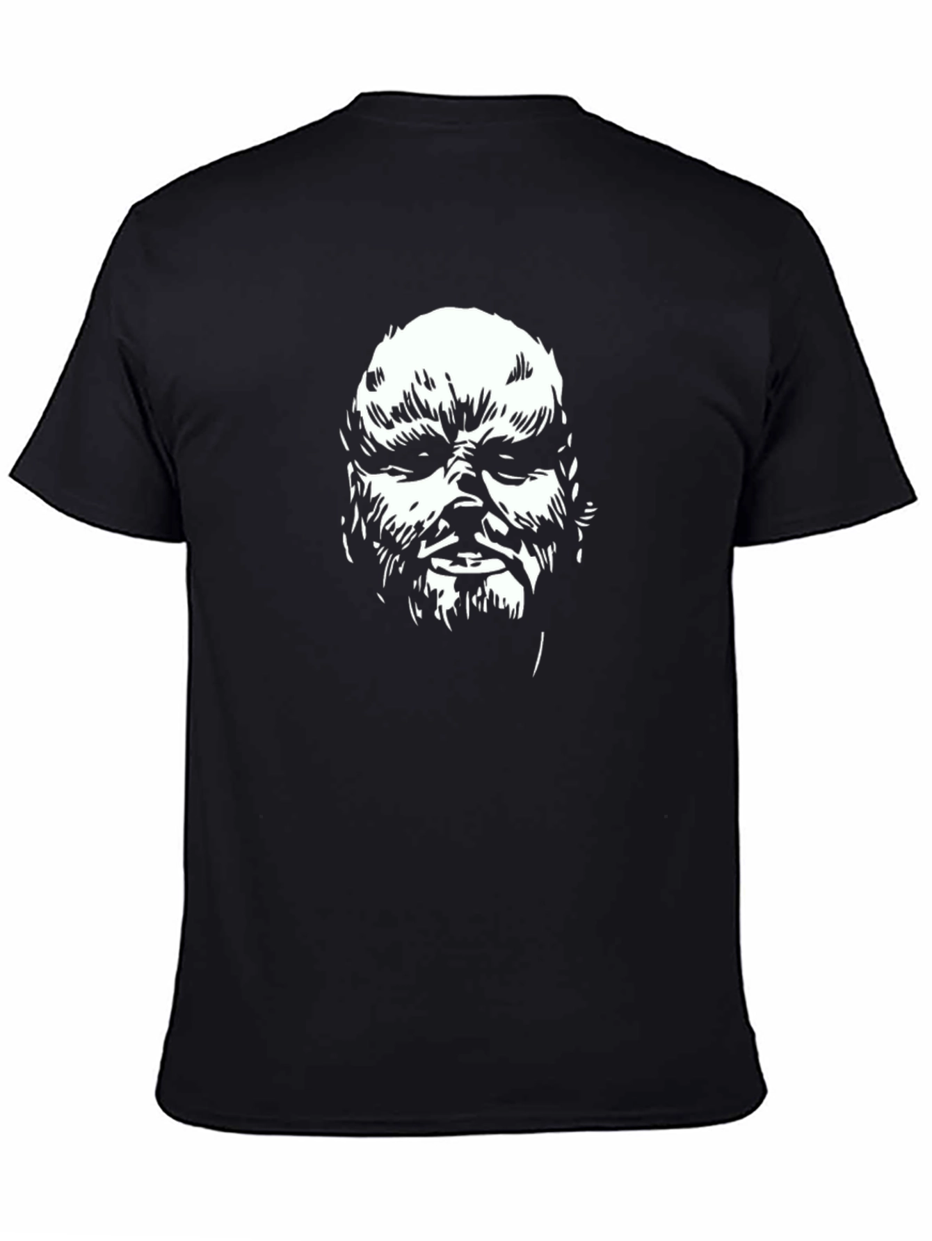Black Graphic Tee - Grotesque Face Design