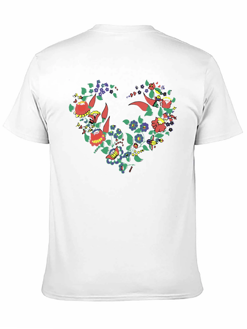 Floral Heart Graphic Tee - Stylish Black T-Shirt
