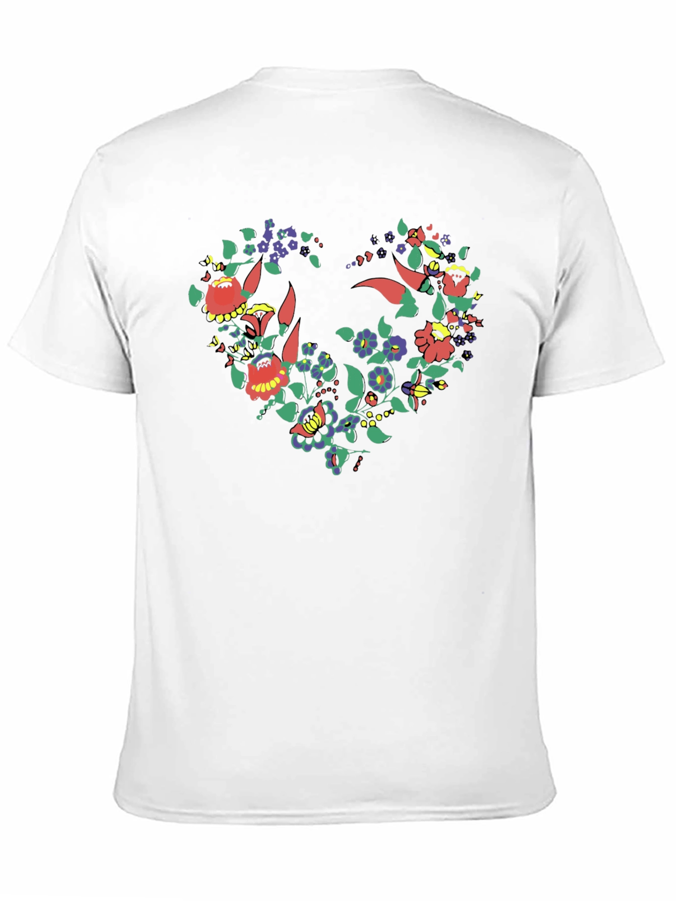 Floral Heart Graphic Tee - Stylish Black T-Shirt