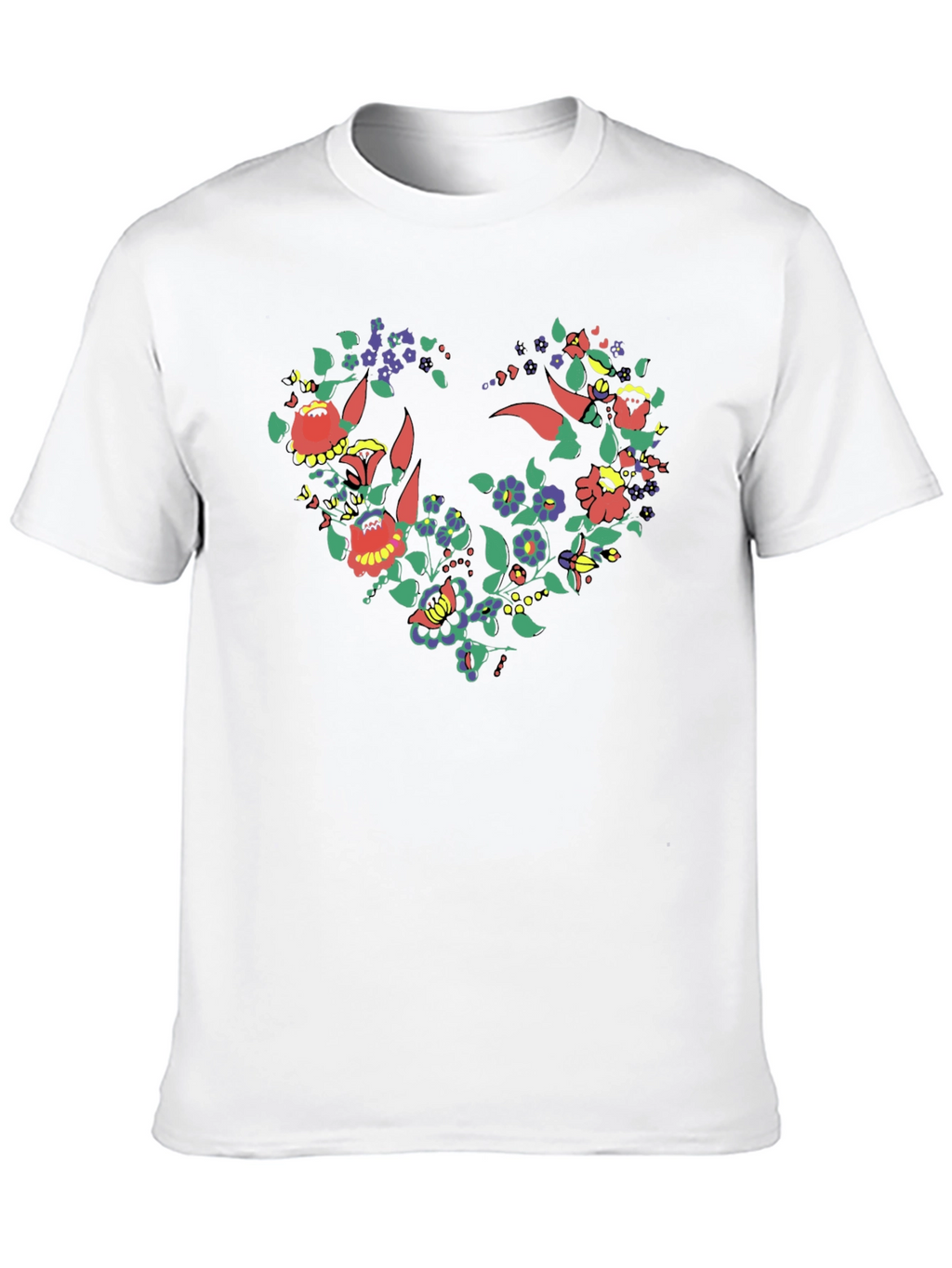 Floral Heart Graphic Tee - Stylish Black T-Shirt