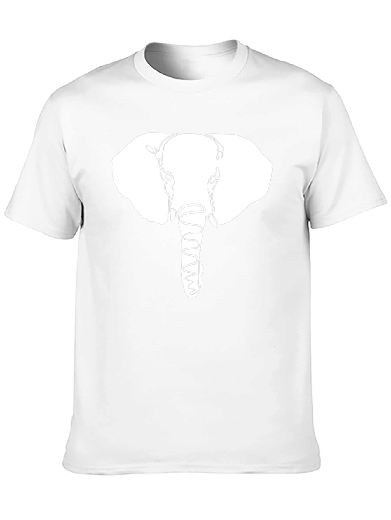 Elephant Outline Graphic Print Black T-Shirt