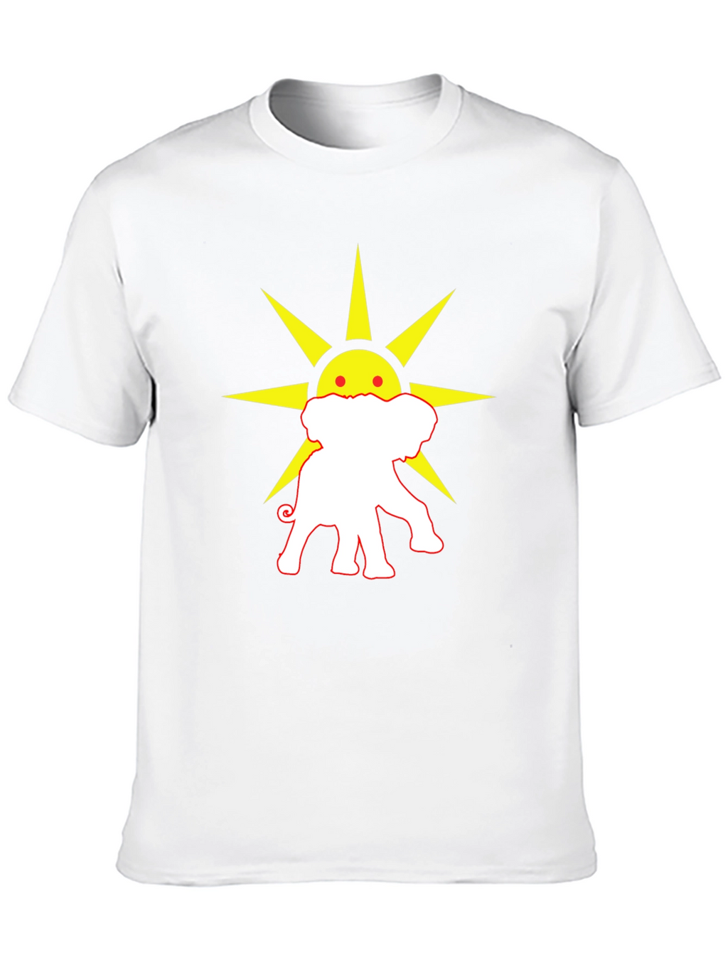 Elephant Sun Graphic Tee - Black Cotton T-Shirt