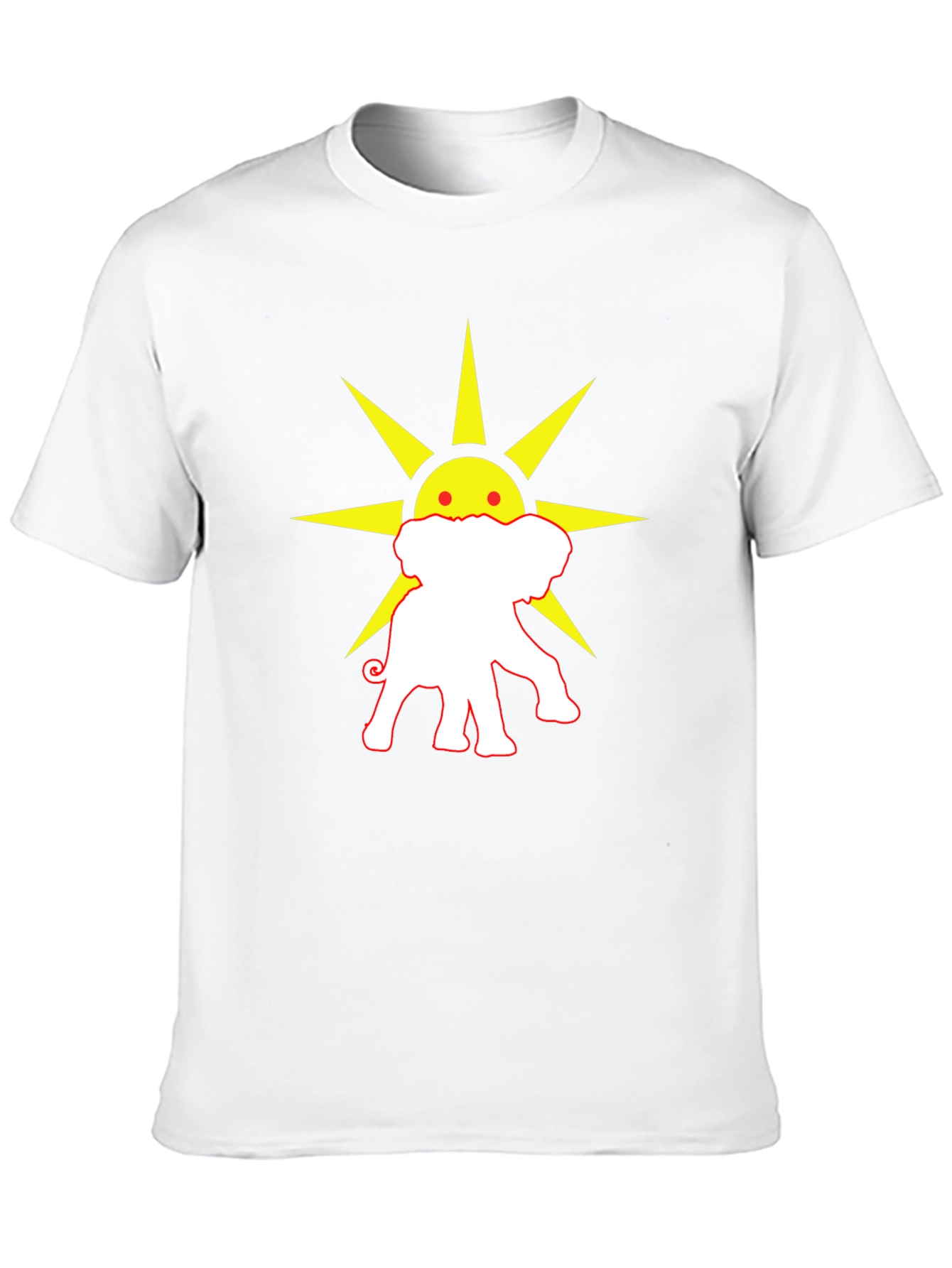 Elephant Sun Graphic Tee - Black Cotton T-Shirt