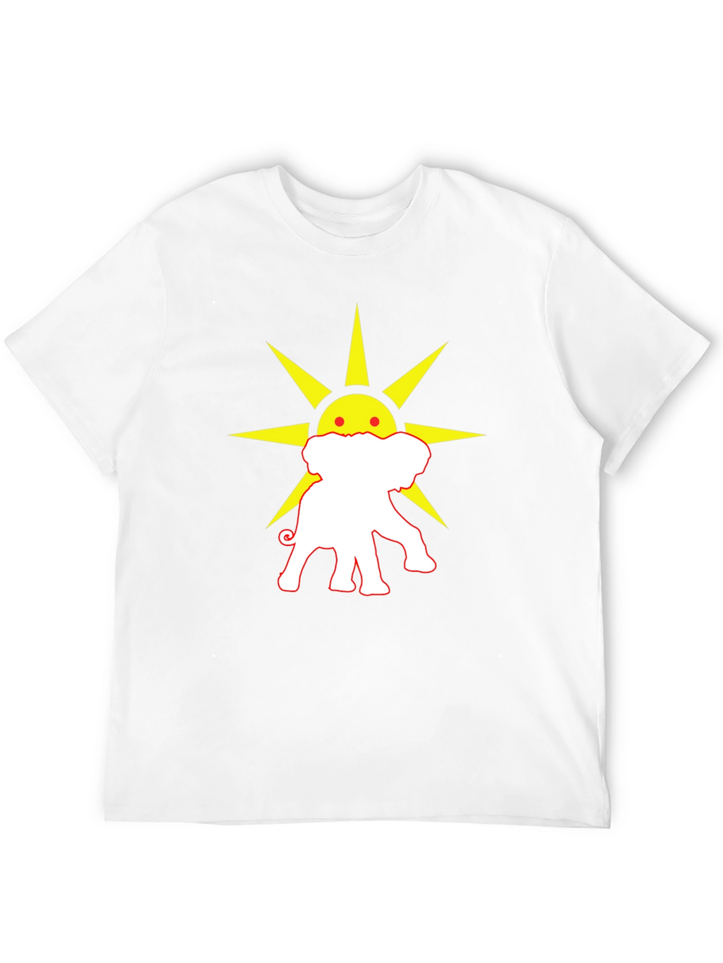 Elephant Sun Graphic Tee - Black Cotton T-Shirt