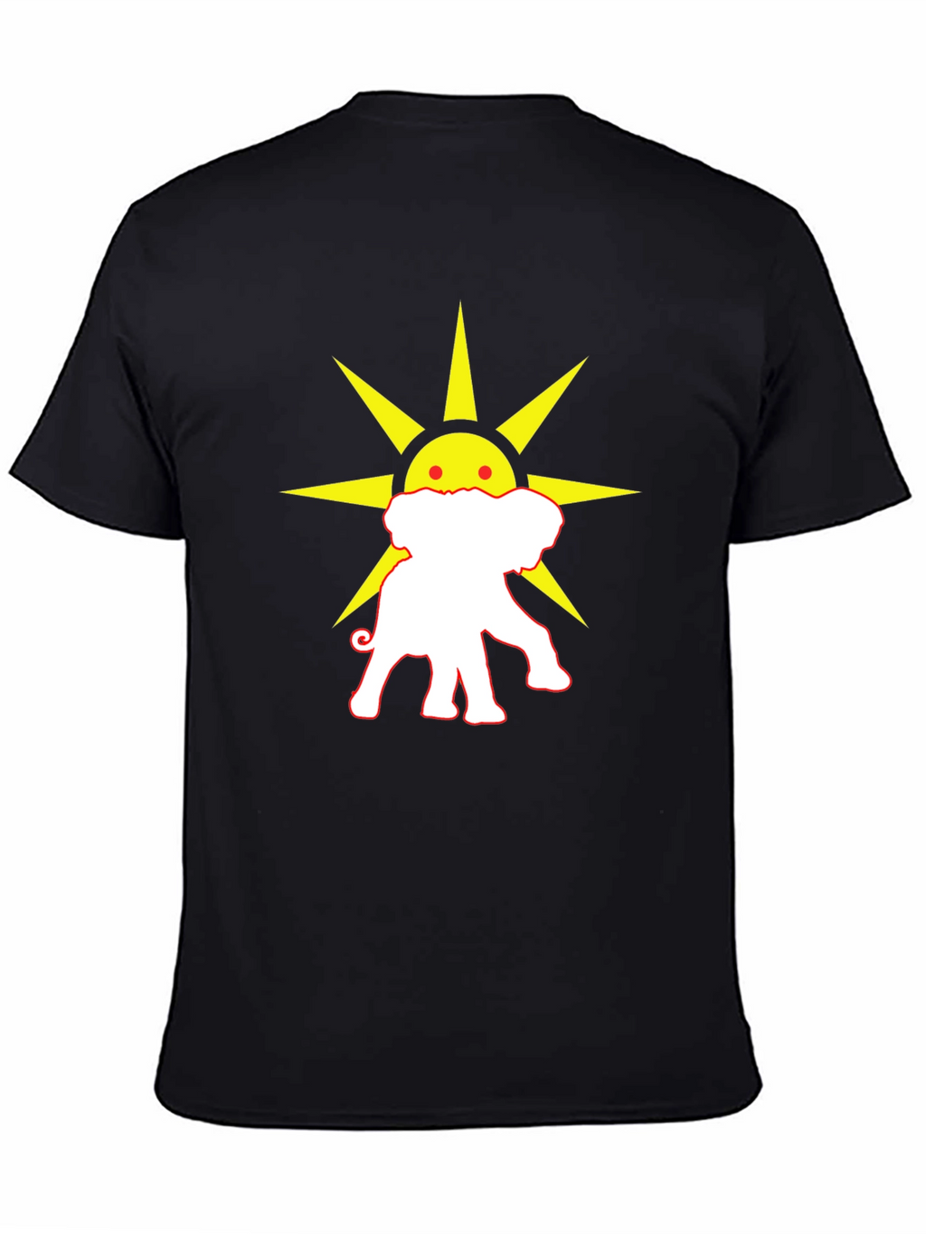 Elephant Sun Graphic Tee - Black Cotton T-Shirt