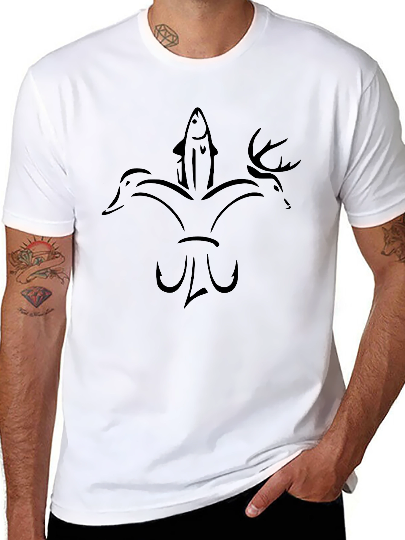 Hunting & Fishing Black Graphic Tee